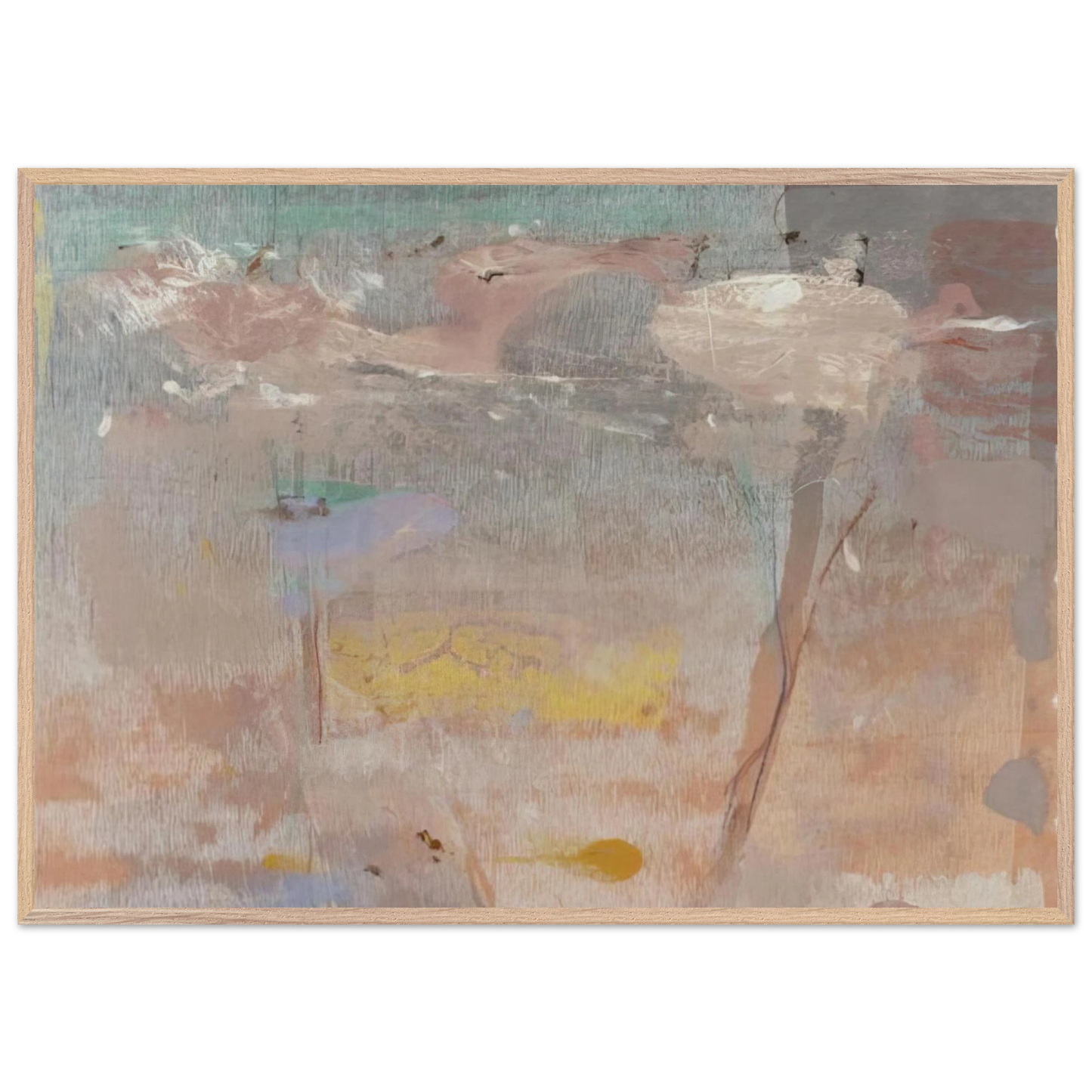 Helen Frankenthaler - Monotype I - 1981 Wall art - 27x35 cm / 11x14 inches - Premium Wooden Framed Poster With Fine Art Paper-canvas - Wood frame