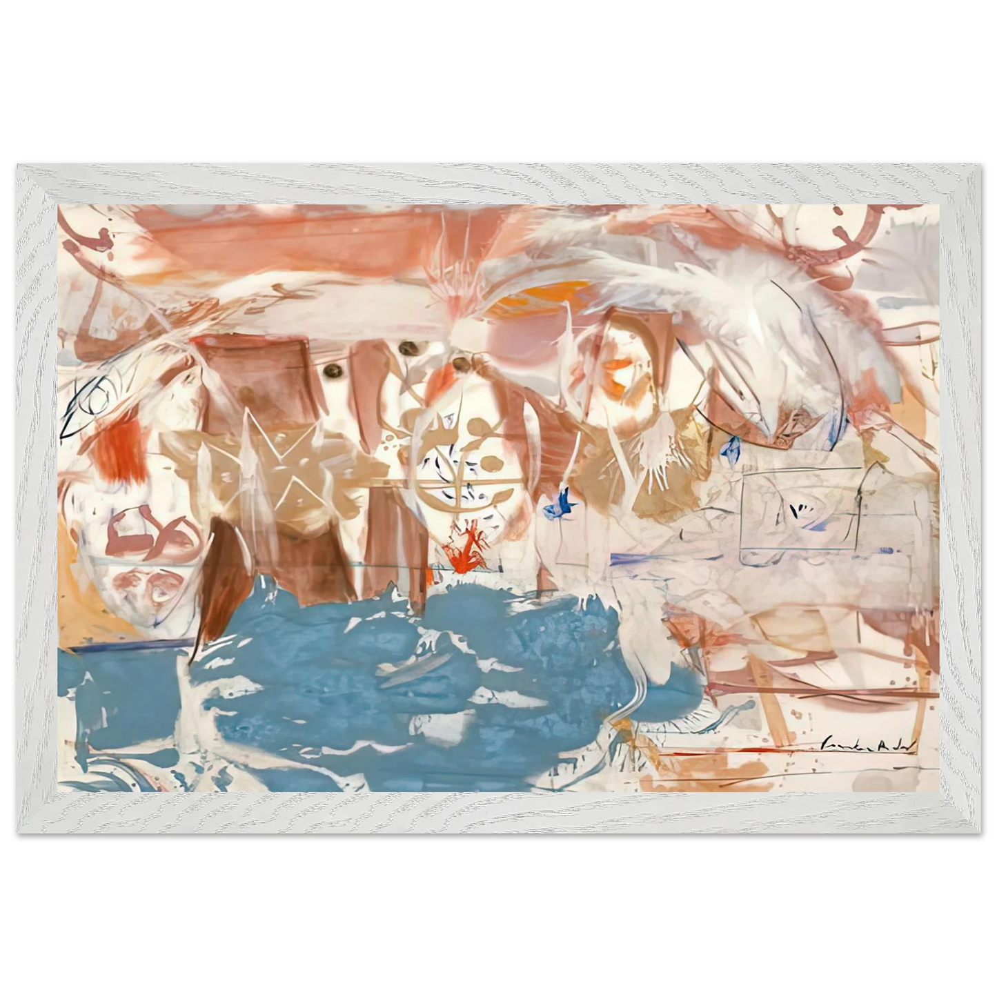 Helen Frankenthaler - Dawn After the Storm, 1957- Wall Art - 30x40 cm / 12x16 inches - Premium Wooden Framed Poster With Fine Art Paper-canvas - Black frame