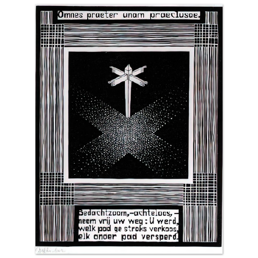 MC Escher - EMBLEMATA SIGNPOST Wall Art - 21x29.7 cm / 8x12" - Fine Art Poster - -