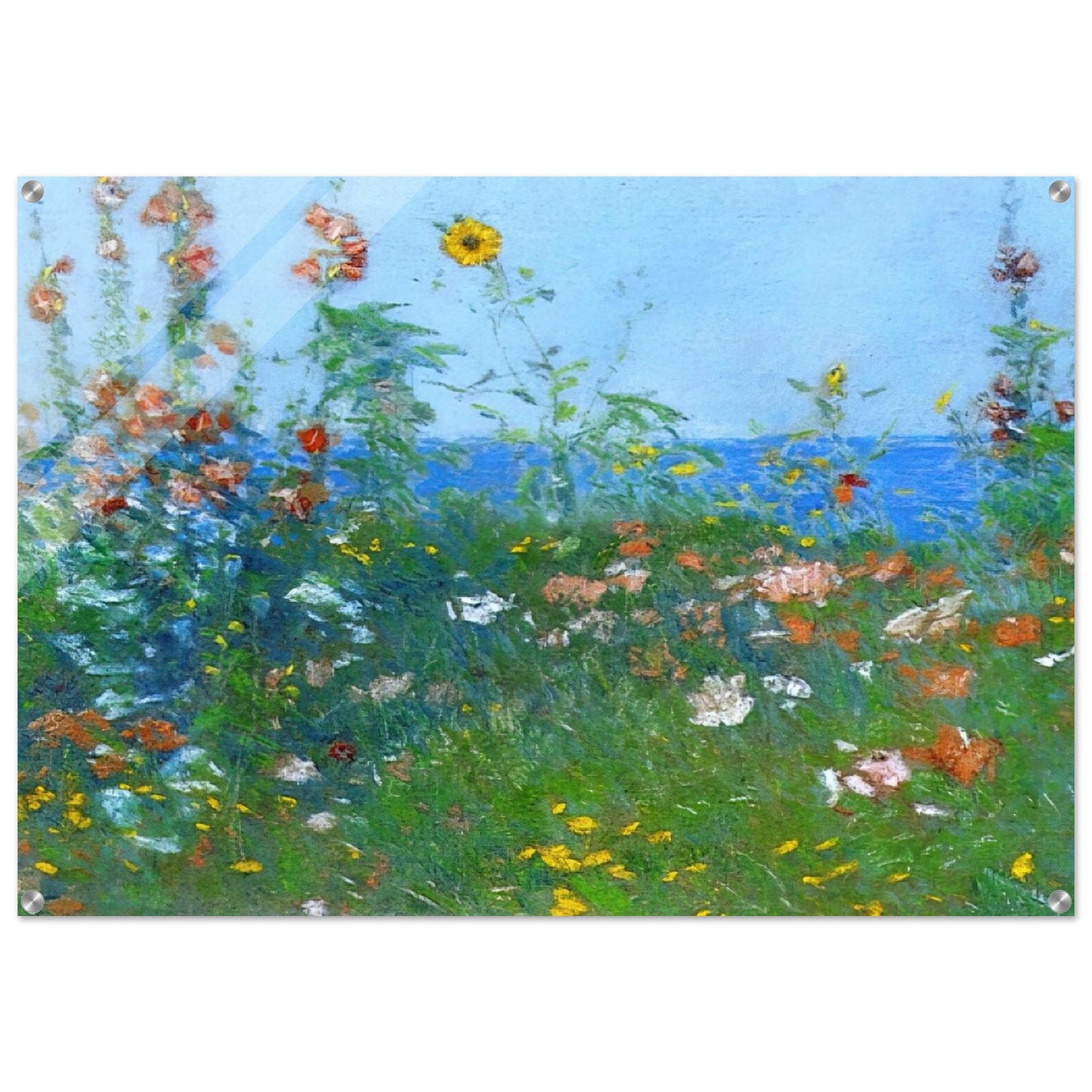 Poppies, Isles of Shoals 03 - Childe Hassam Acrylic Print - 70x100 cm / 28x40″ inches