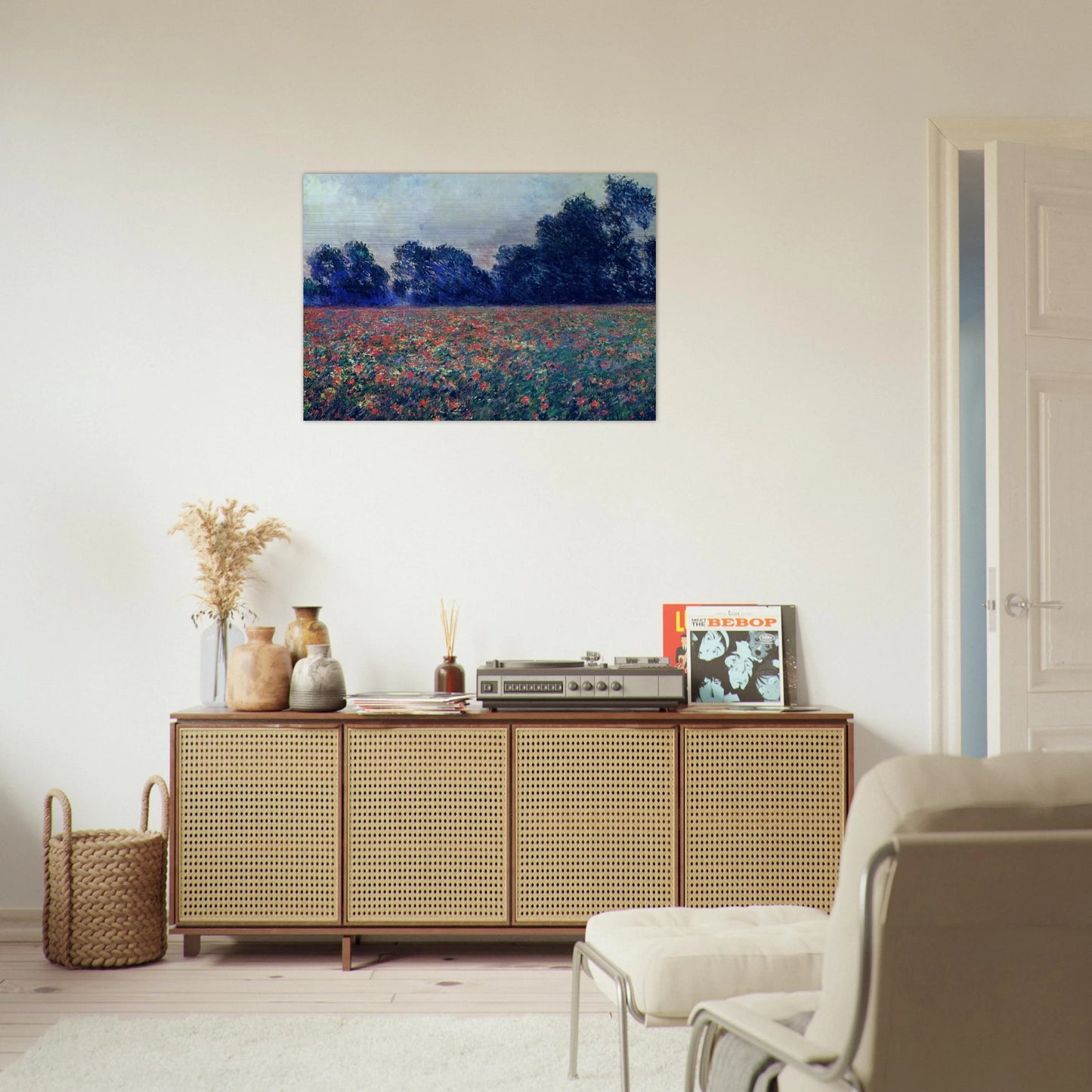 Poppies at Giverny - claude monet Brushed Aluminum Print - 70x100 cm / 28x40 inches | claude monet Aluminum Print | claude monet Prints