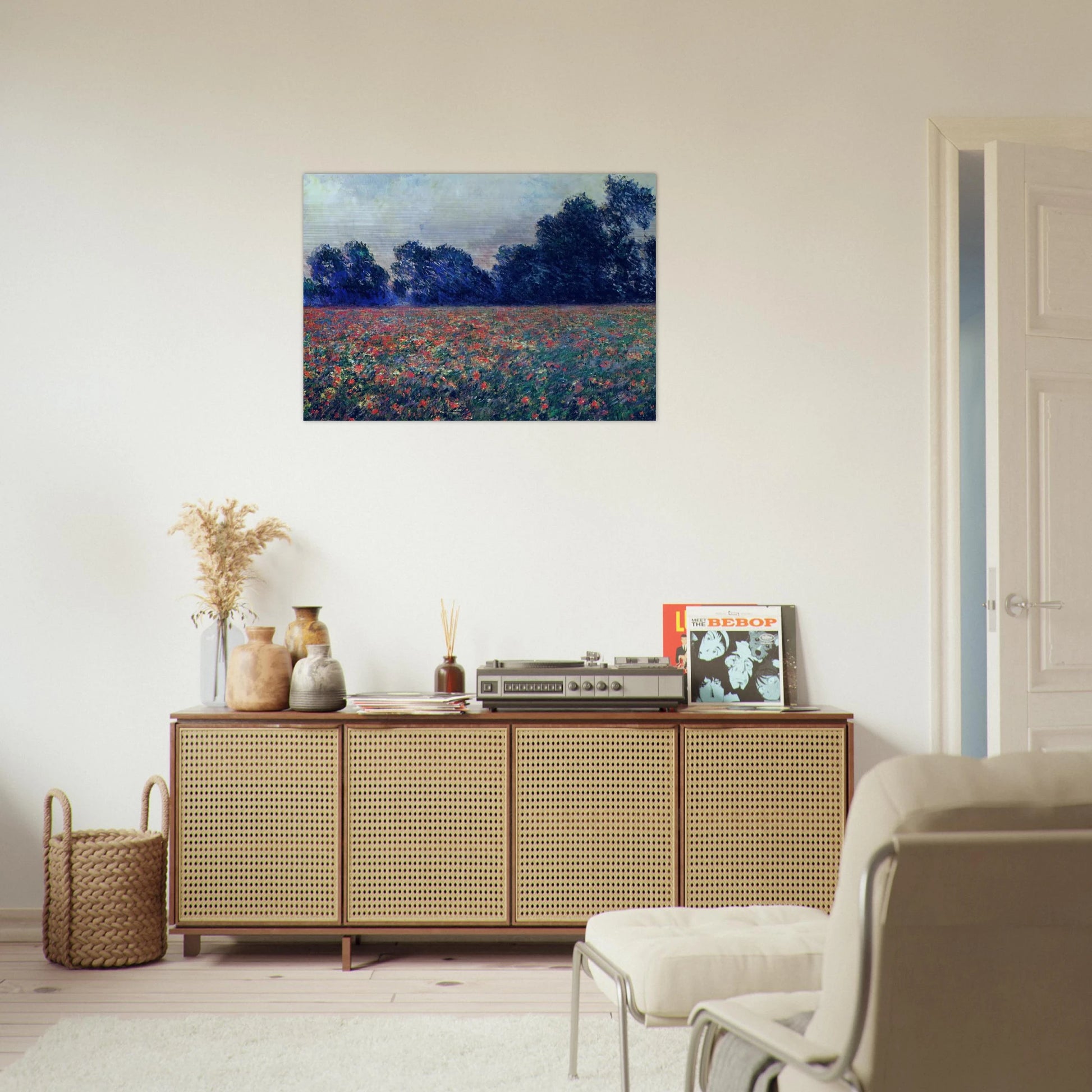 Poppies at Giverny - claude monet Brushed Aluminum Print - 70x100 cm / 28x40 inches | claude monet Aluminum Print | claude monet Prints