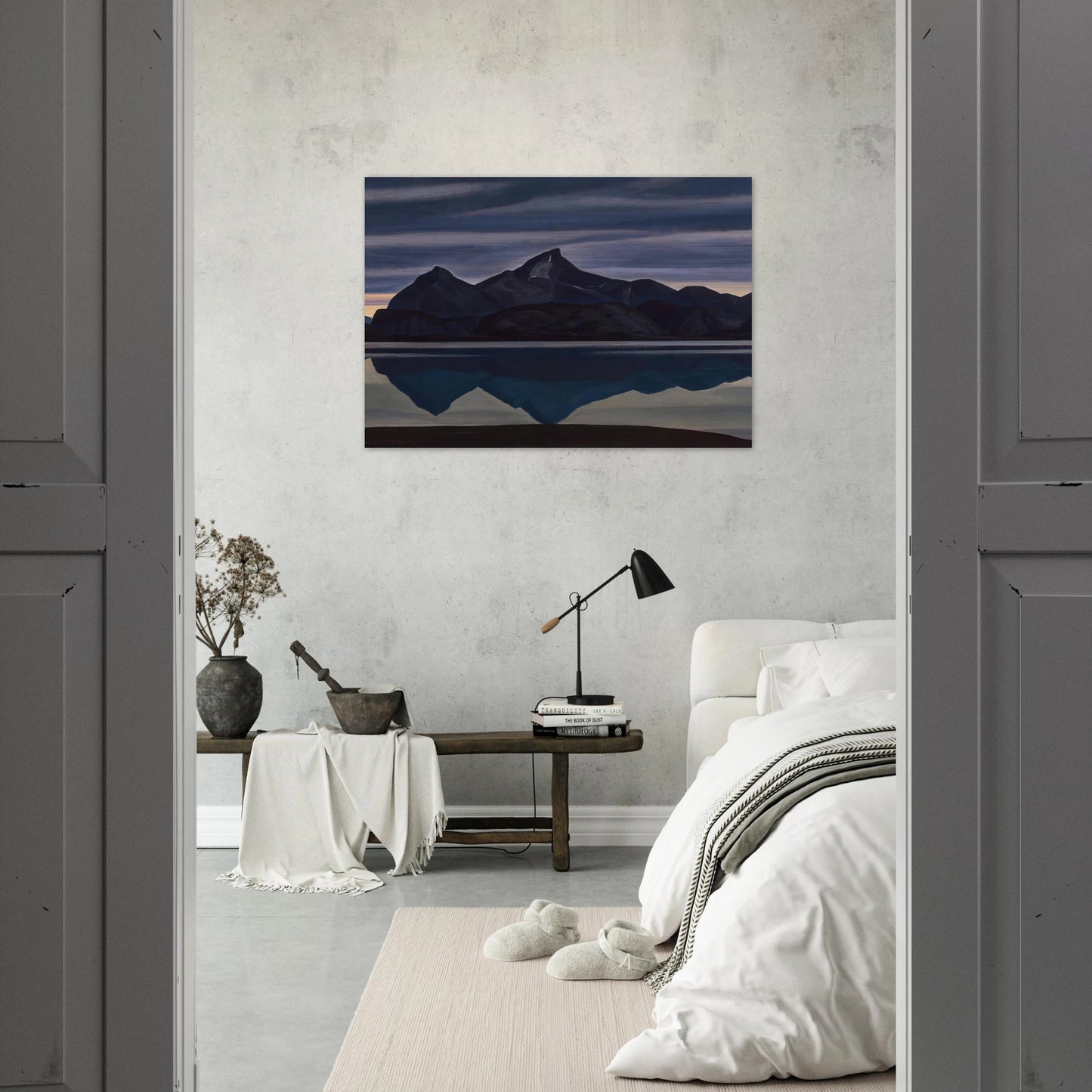 Mirrored Mountain, South Greenland - Rockwell Kent Brushed Aluminum Print - 70x100 cm / 28x40 inches | Rockwell Kent Aluminum Print | Rockwell Kent Prints