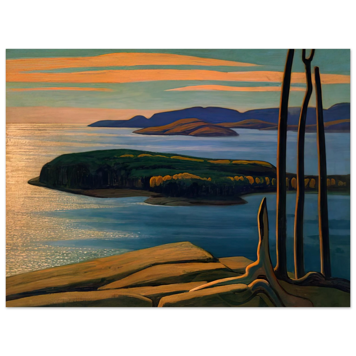 Lawren Harris - Afternoon Sun, Lake Superior - 1924  75x100 cm / 30x40inches Fine Art Poster