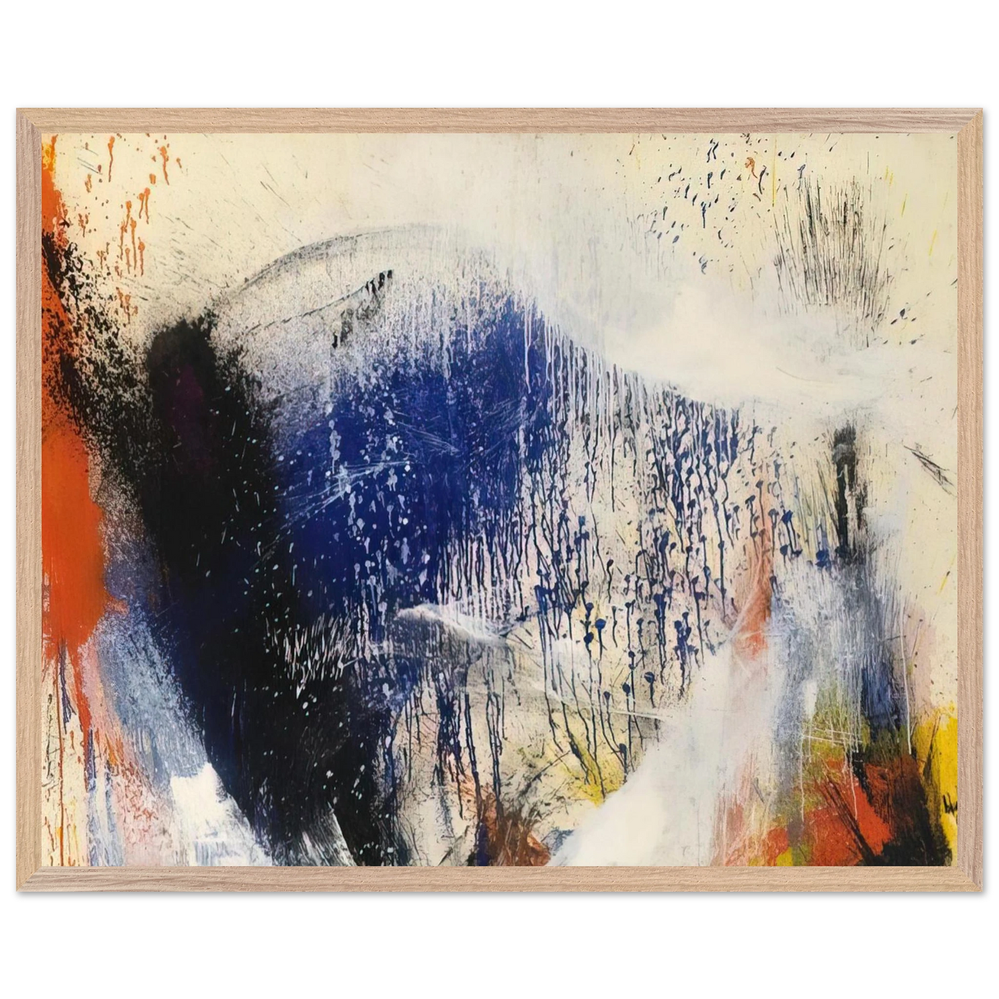 Helen Frankenthaler - Untitled - 1960 Wall art - 60x80 cm / 24x32 inches - Premium Wooden Framed Poster With Fine Art Paper-canvas - Black frame