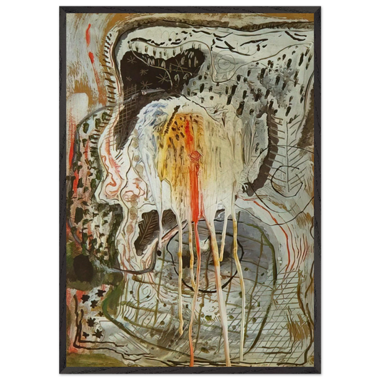 NUDE WOMAN IN AN ARMCHAIR - Salvador Dali 70x100 cm / 28x40 inches Framed Art Print – Black Wooden Frame