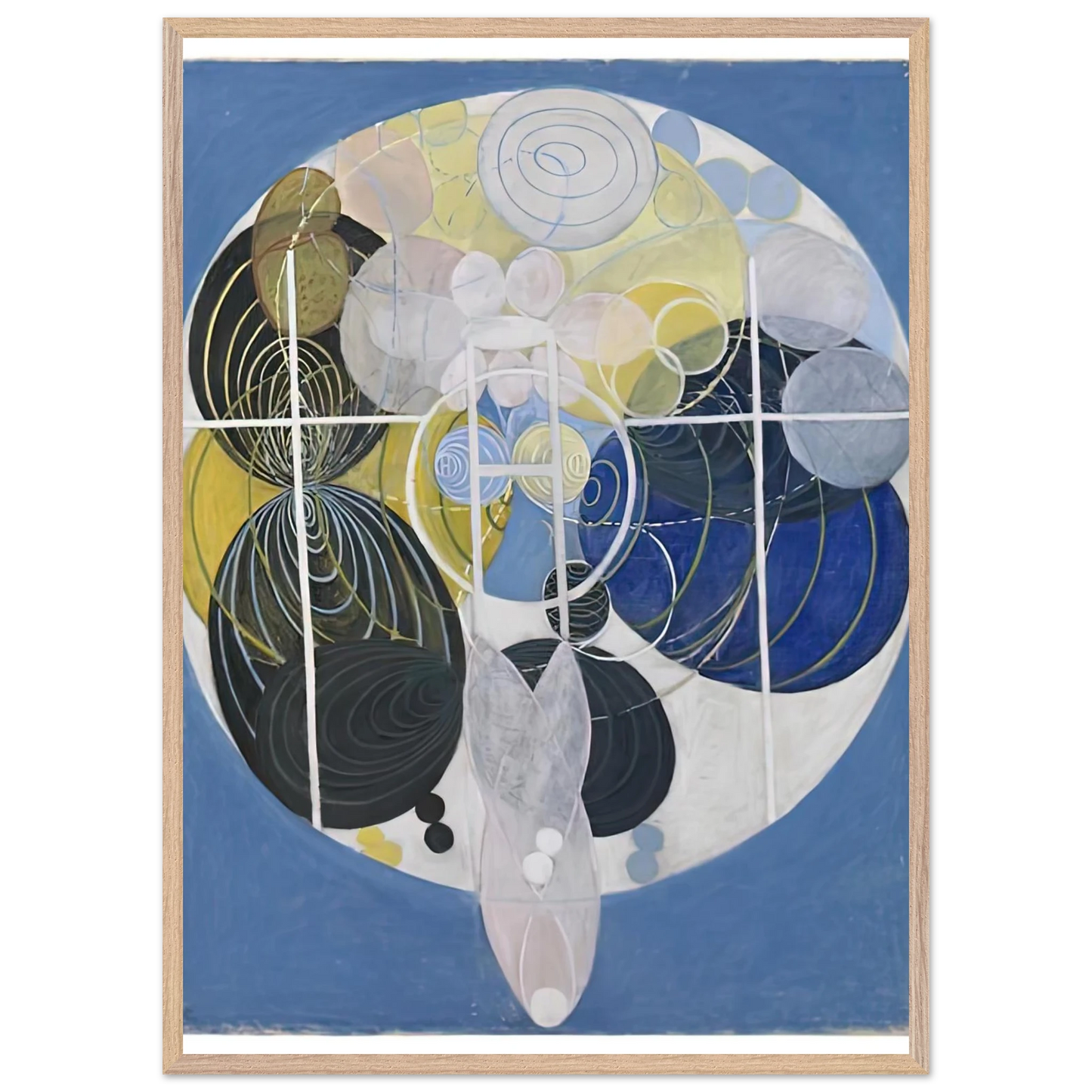 Hilma af Klint - THE LARGE FIGURE PAINTINGS NR 5 1907 Wall art - A1 (59.4 x 84.1  cm) - Premium Wooden Framed Poster With Fine Art Paper-canvas - Black frame