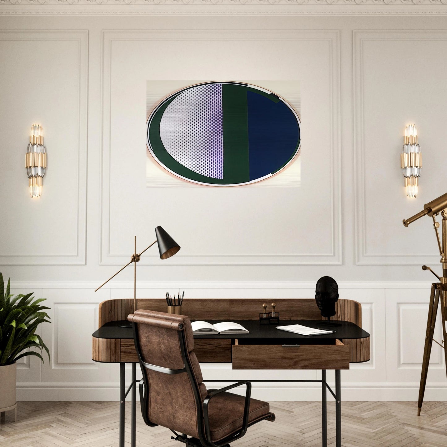 MIRROR 1972 - Roy Lichtenstein Brushed Aluminum Print - 70x100 cm / 28x40 inches | Roy Lichtenstein Aluminum Print | Roy Lichtenstein Prints