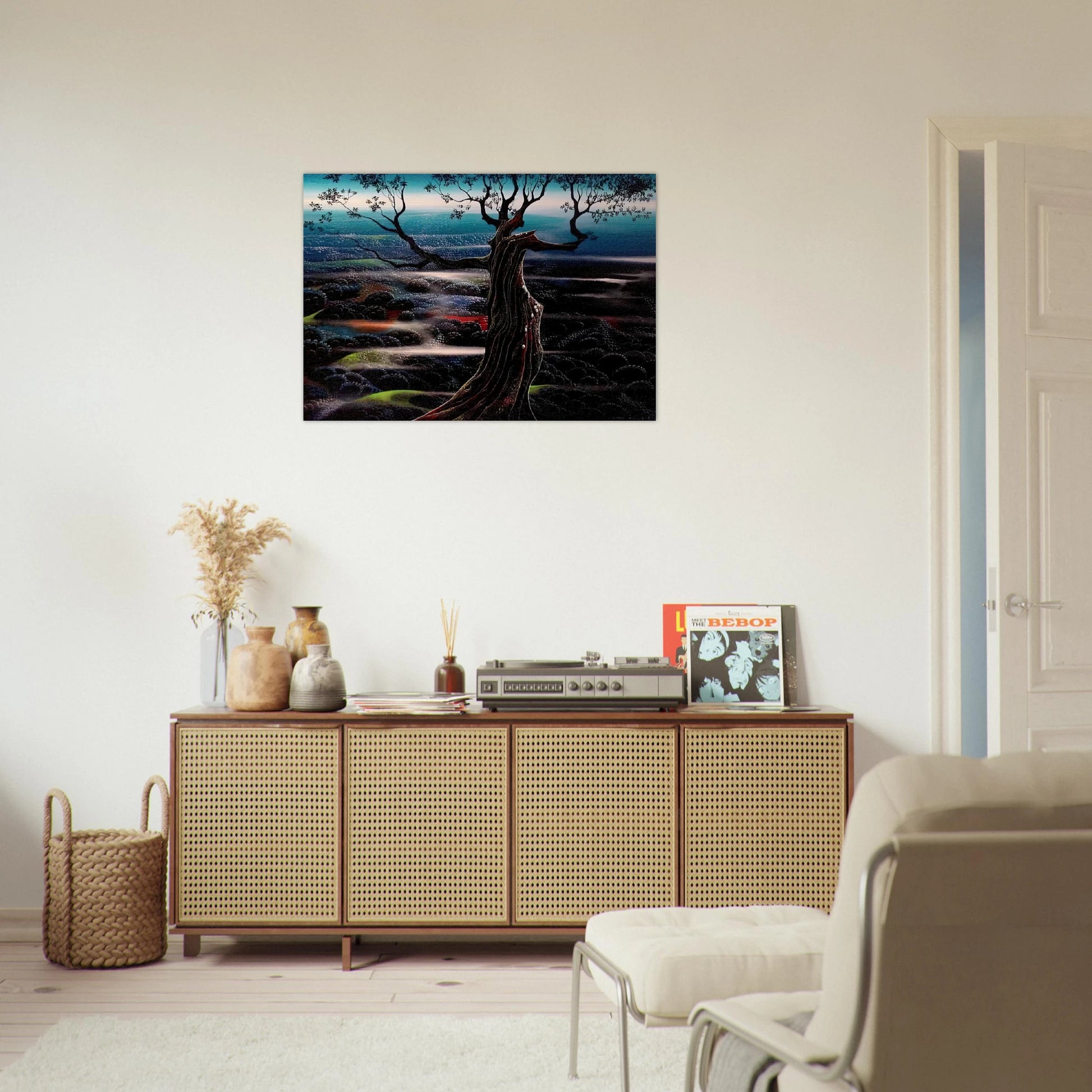 Wild Valley - Eyvind Earle Brushed Aluminum Print - 70x100 cm / 28x40 inches | Eyvind Earle Aluminum Print | Eyvind Earle Prints