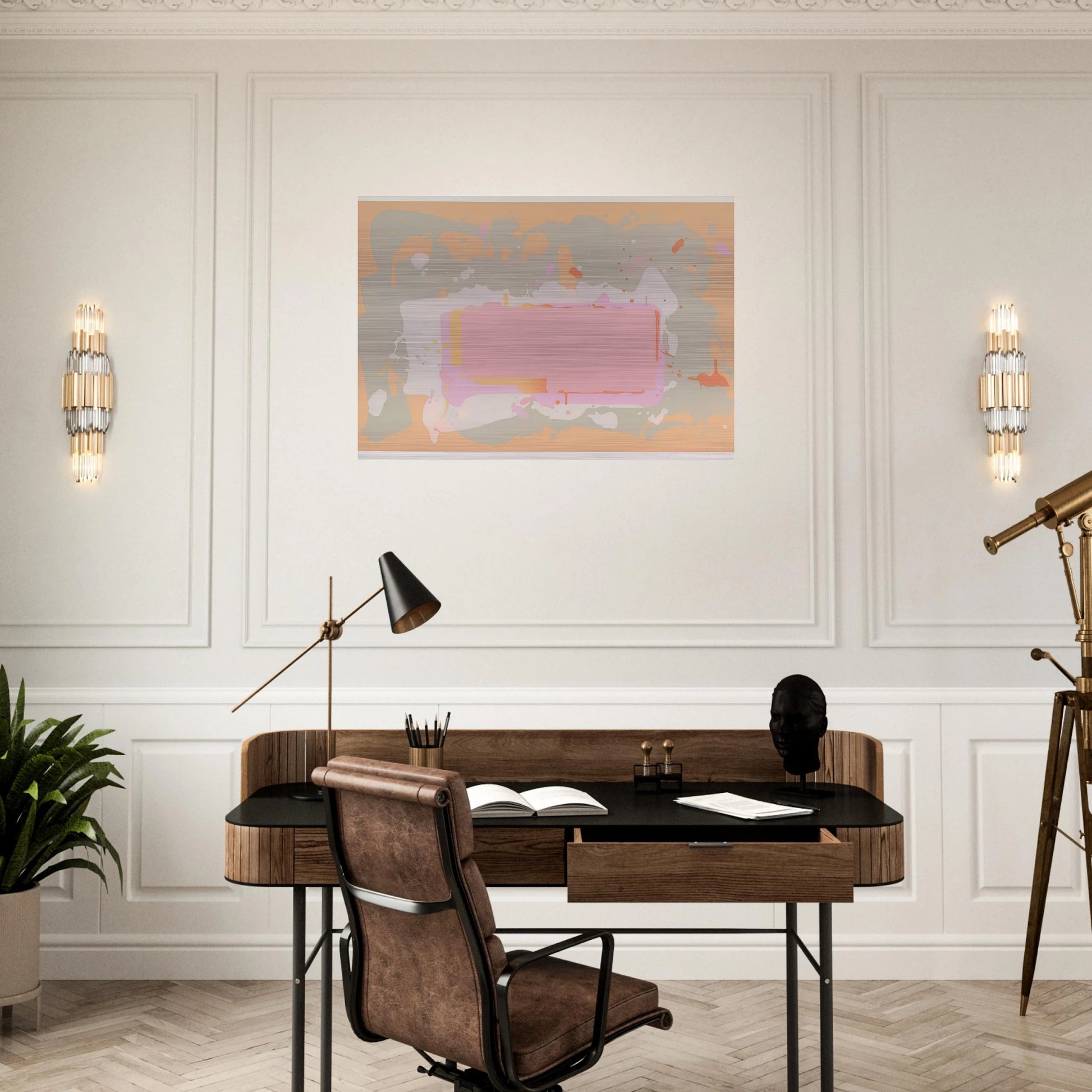 Yellow and Pink - 1971 - John Hoyland Brushed Aluminum Print - 70x100 cm / 28x40 inches | John Hoyland Aluminum Print | John Hoyland Prints