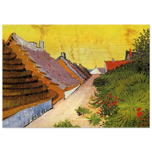 Street in Saintes-Maries - Vincent van Gogh Brushed Aluminum Print - 70x100 cm / 28x40 inches | Vincent van Gogh Aluminum Print | Vincent van Gogh Prints