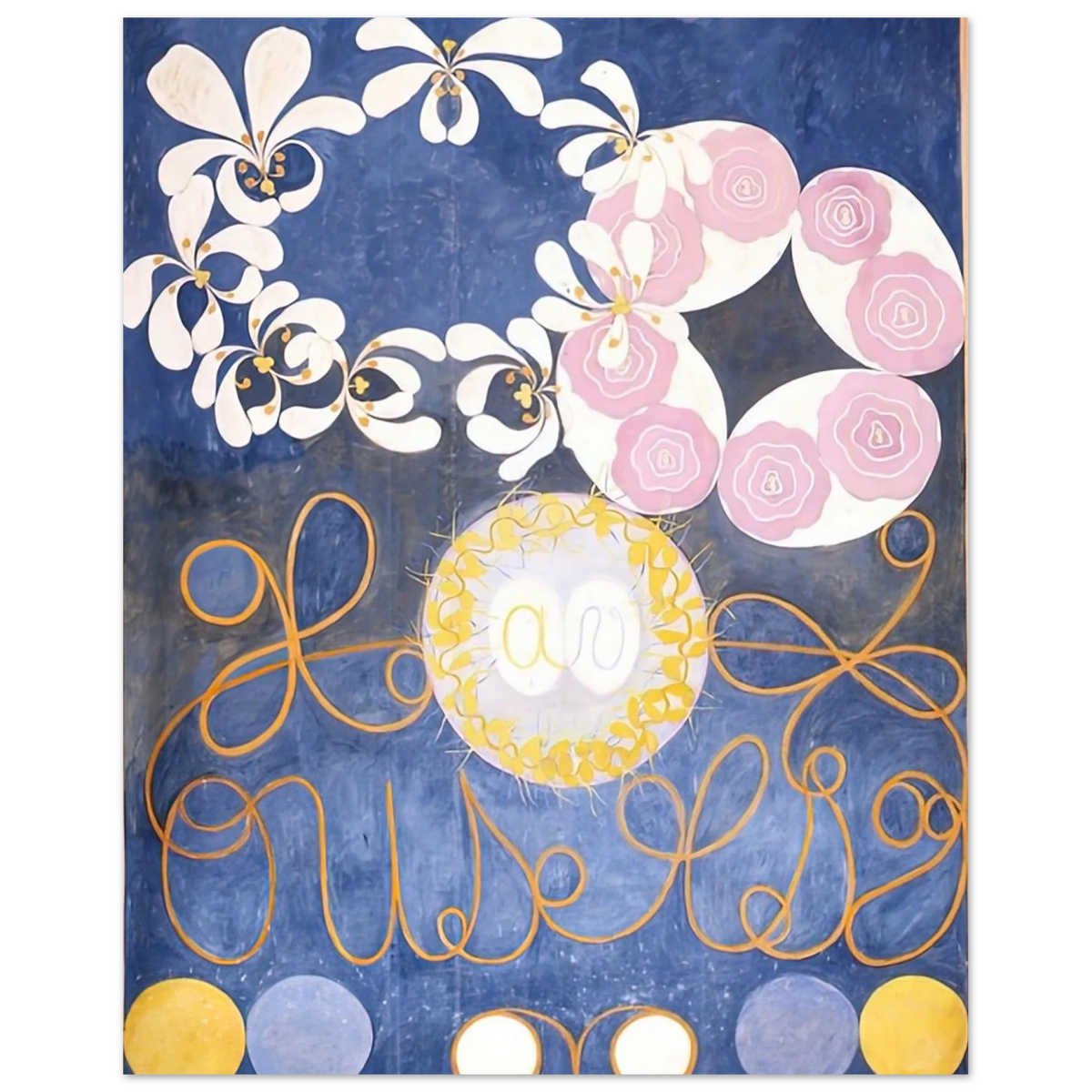 Hilma af Klint - THE TEN LARGEST 1907 Wall art - 27x35 cm / 11x14 inches - Premium Wooden Framed Poster With Fine Art Paper - White frame