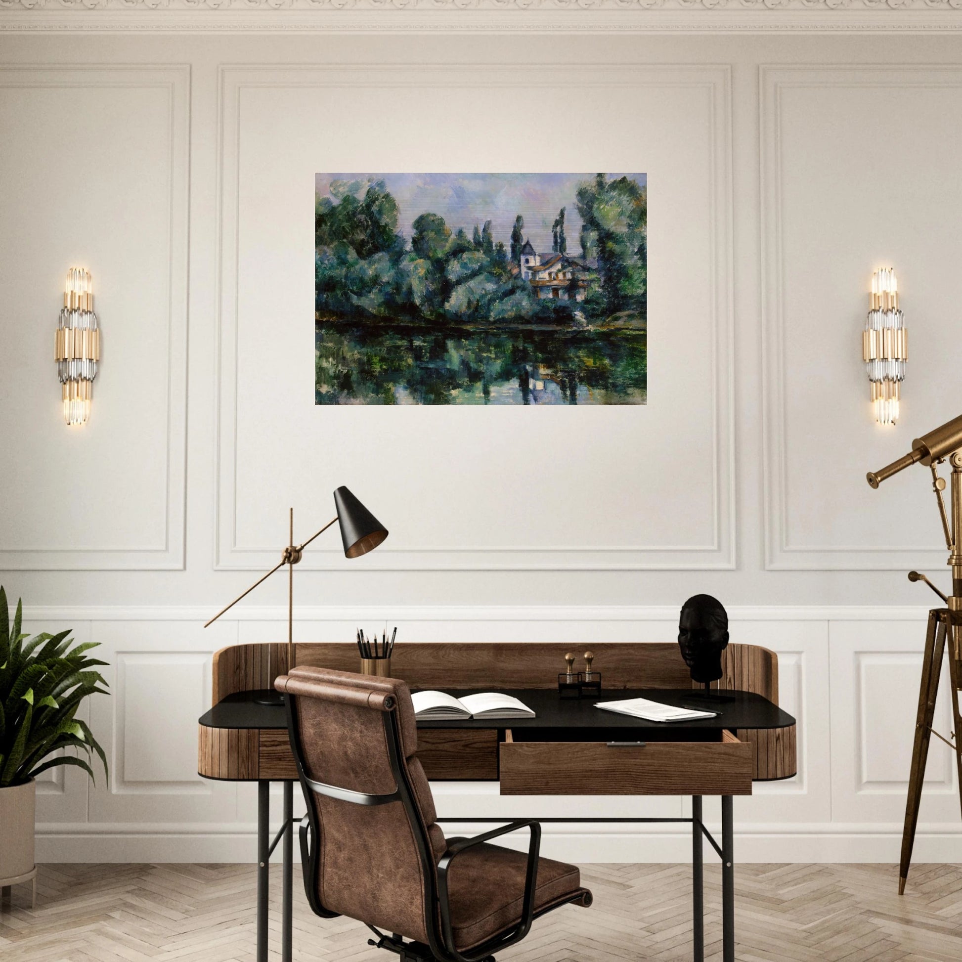 The Banks of the Marne - Paul Cézanne Brushed Aluminum Print - 70x100 cm / 28x40 inches | Paul Cézanne Aluminum Print | Paul Cézanne Prints