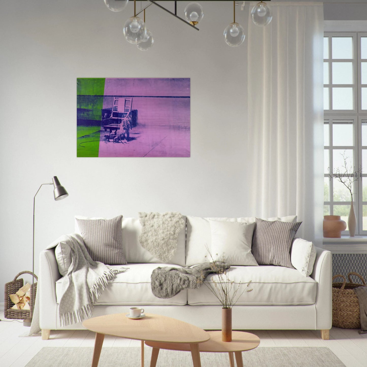 Big electric chair - Andy Warhol Brushed Aluminum Print - 70x100 cm / 28x40 inches | Andy Warhol Aluminum Print | Andy Warhol Prints