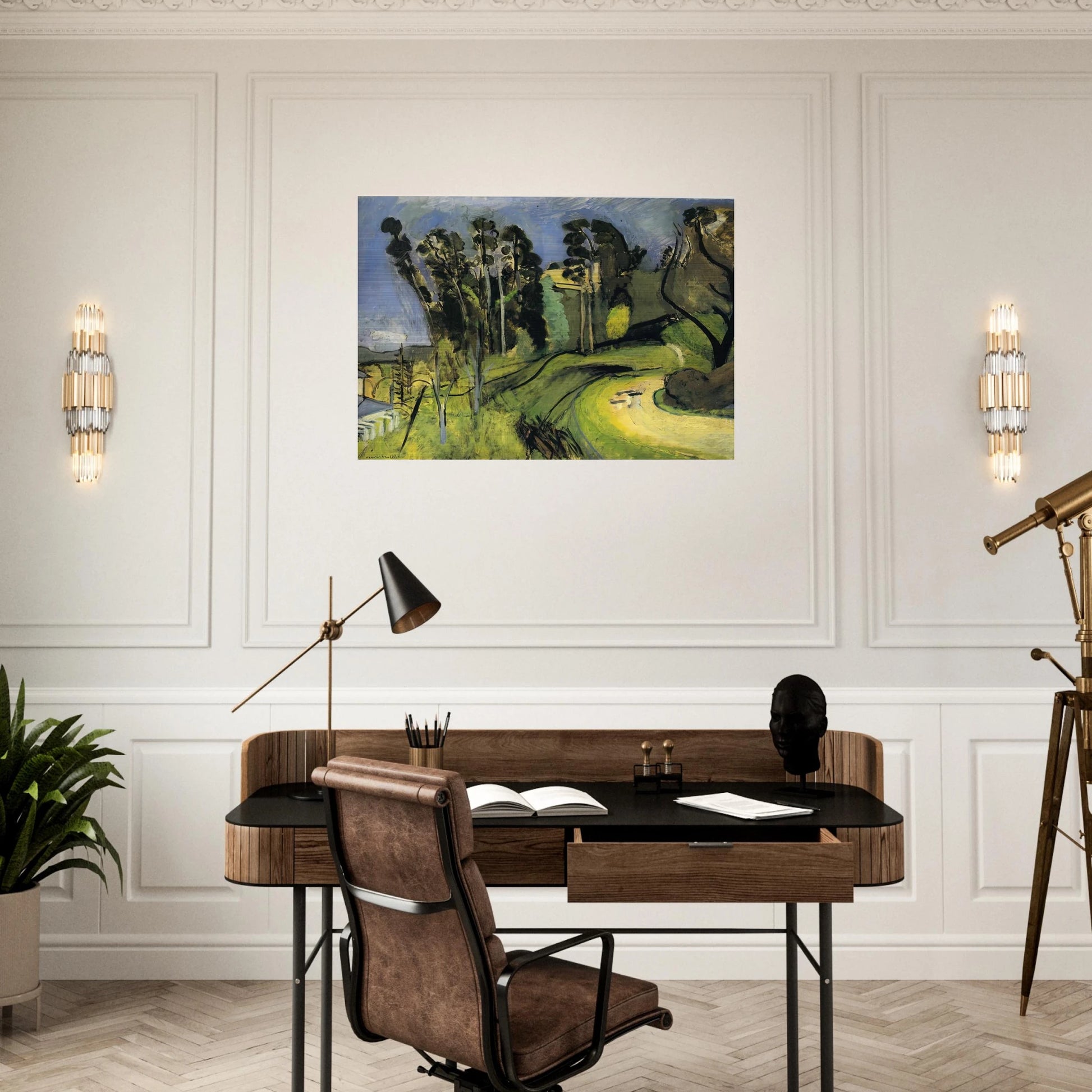 MONTALBAN LANDSCAPE 1918 - Henri Matisse Brushed Aluminum Print - 70x100 cm / 28x40 inches | Henri Matisse Aluminum Print | Henri Matisse Prints