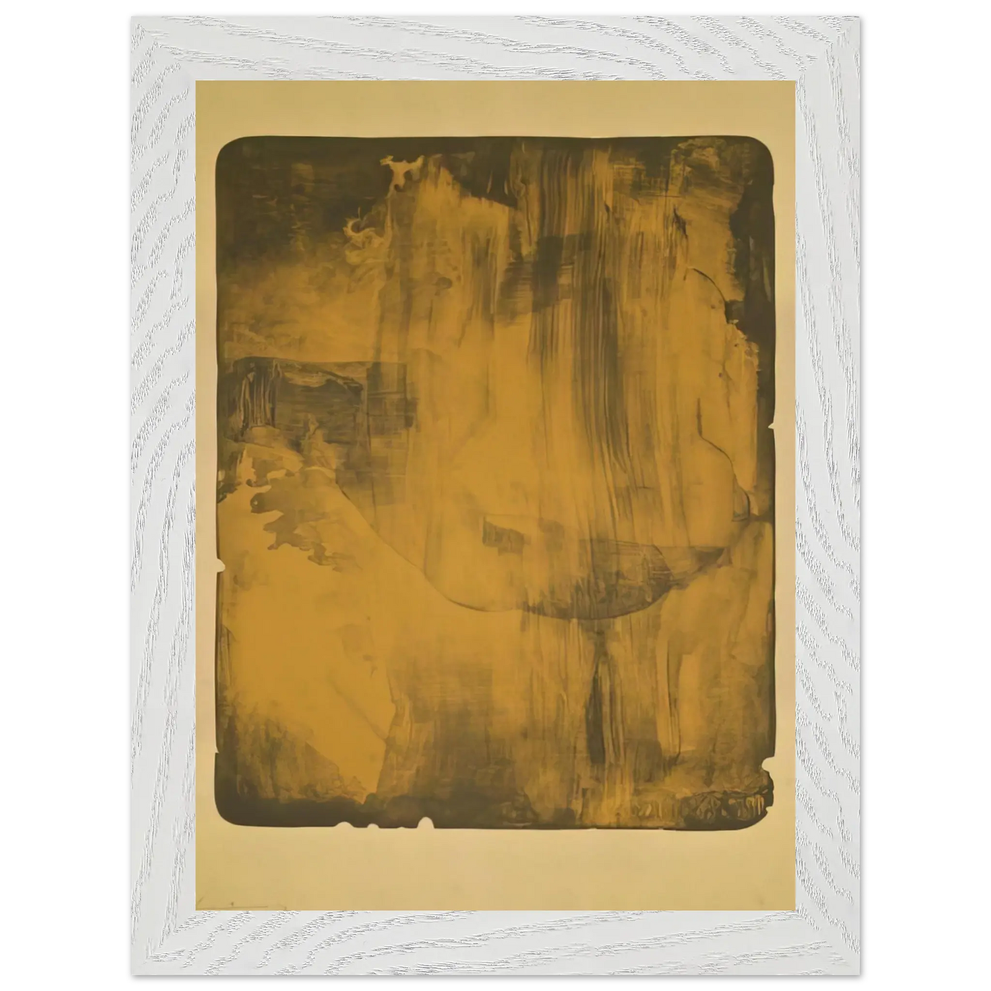 Helen Frankenthaler - Bronze Smoke - 1978 Wall art - 28x43  cm / XL (11x17 Inches) - Premium Wooden Framed Poster With Fine Art Paper - Wood frame