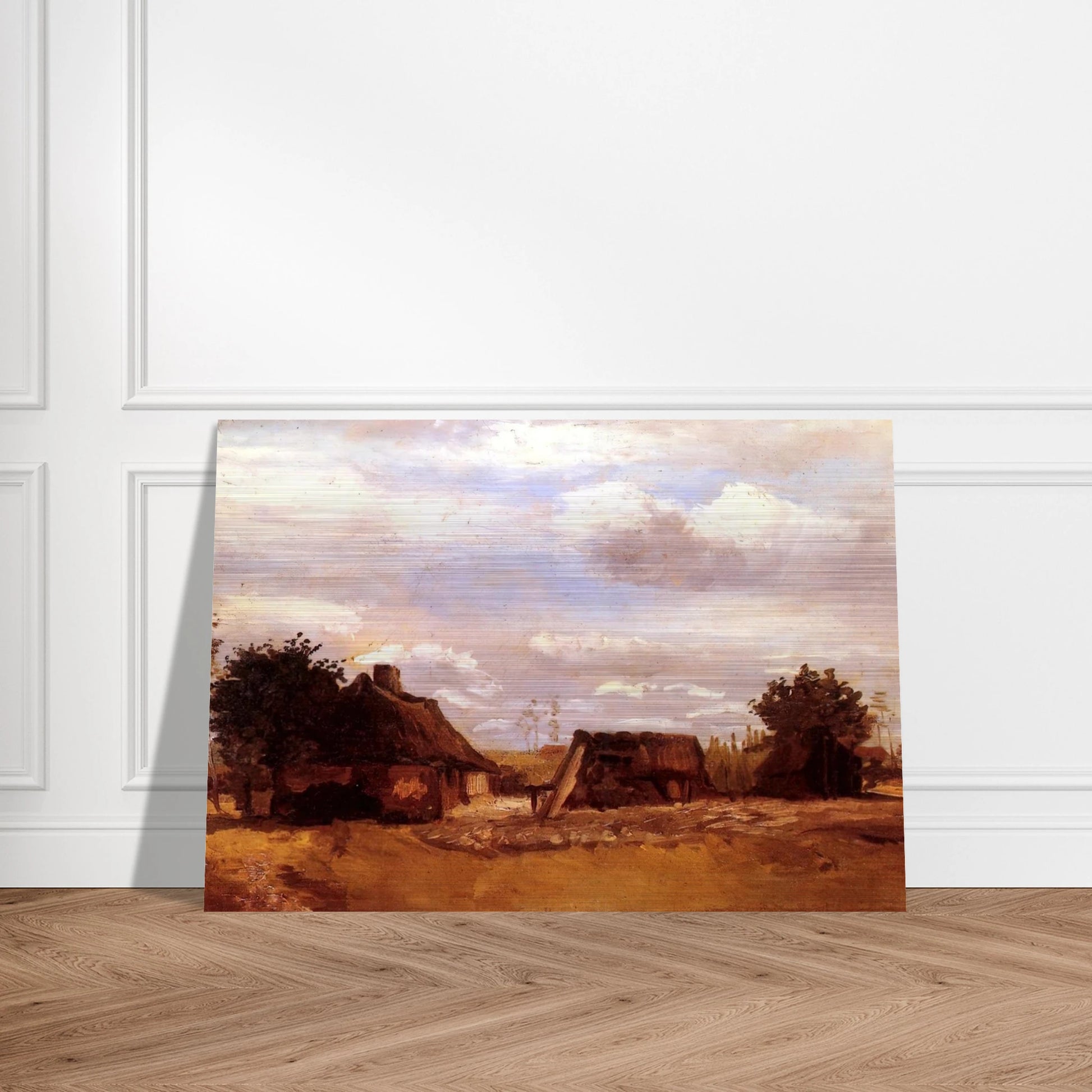 Cottage - Vincent van Gogh Brushed Aluminum Print - 70x100 cm / 28x40 inches | Vincent van Gogh Aluminum Print | Vincent van Gogh Prints