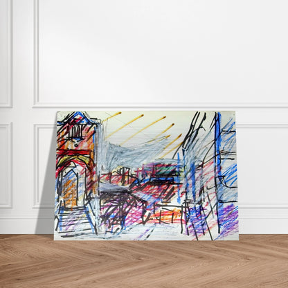 TO THE STUDIOS - Frank Auerbach Brushed Aluminum Print - 70x100 cm / 28x40 inches | Frank Auerbach Aluminum Print | Frank Auerbach Prints