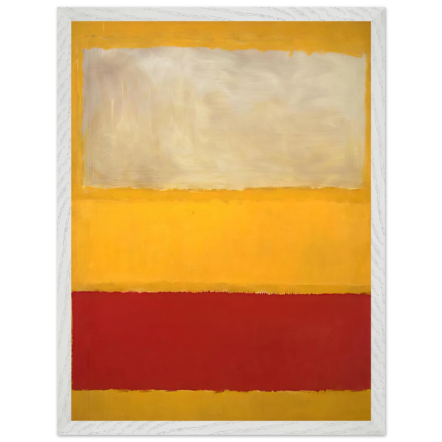 Mark Rothko - No. 13 White, Red on Yellow Wall Art - 60x80 cm / 24x32 inches - Premium Wooden Framed Poster With Fine Art Paper-canvas - Black frame