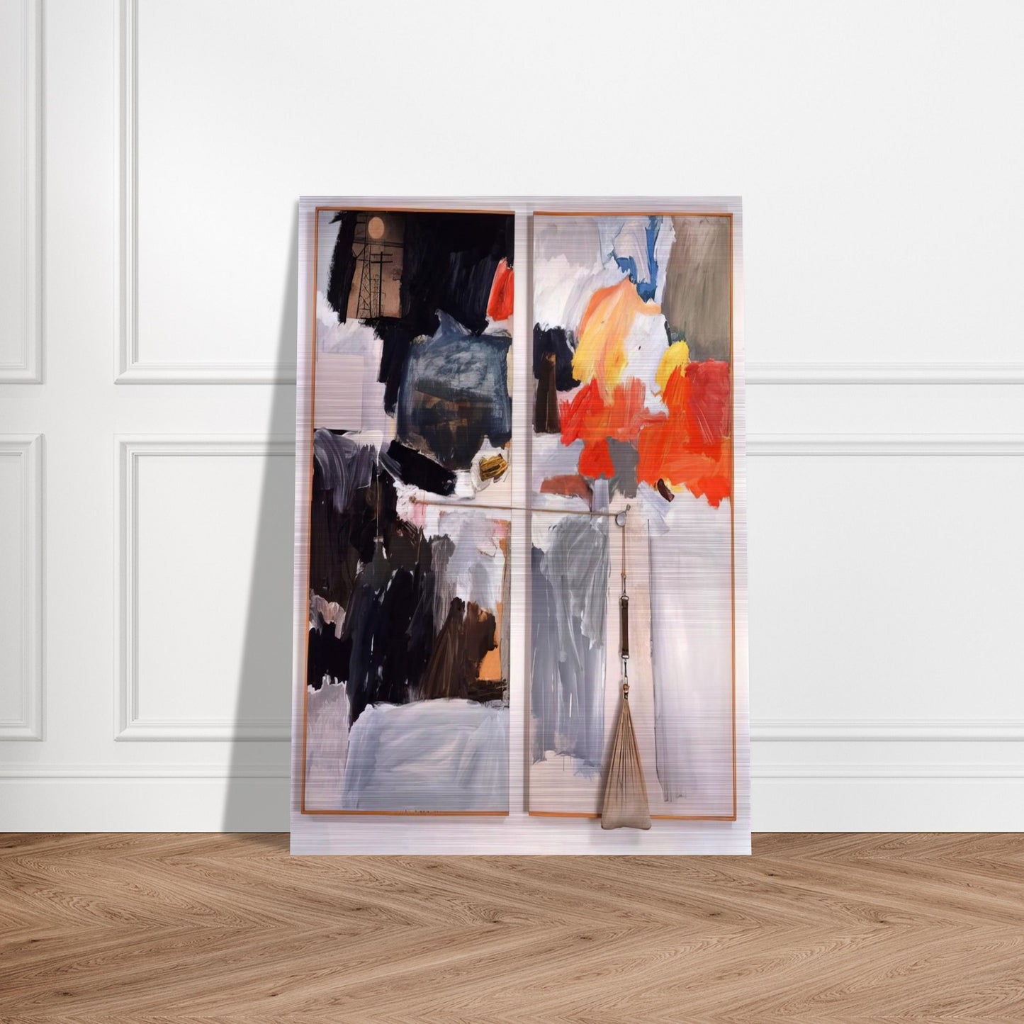 STUDIO PAINTING 1961 - Robert Rauschenberg Brushed Aluminum Print - 70x100 cm / 28x40 inches | Robert Rauschenberg Aluminum Print | Robert Rauschenberg Prints