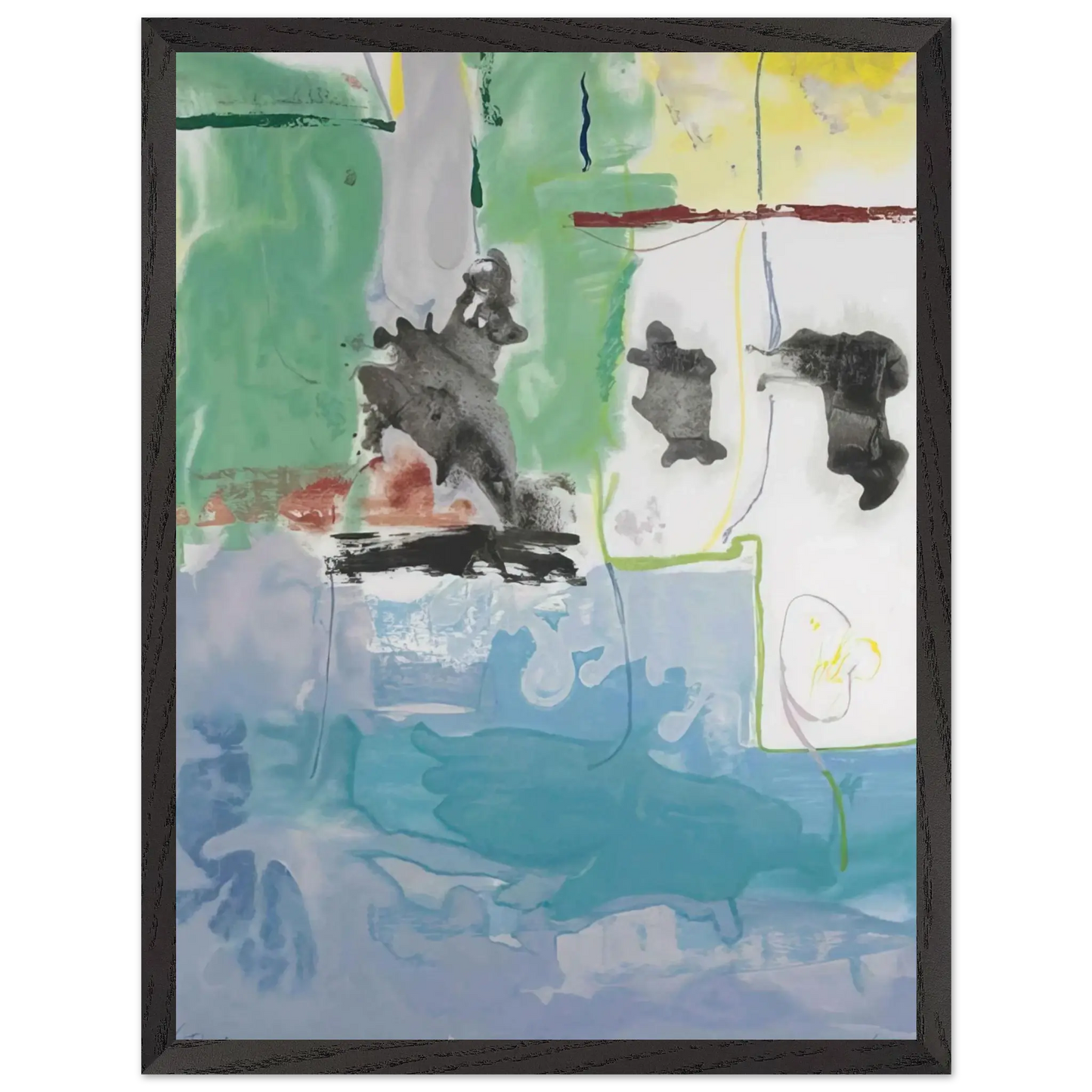 Helen Frankenthaler - West Wind - 1997 Wall art - 50x70 cm / 20x28 Inches - Premium Wooden Framed Poster With Fine Art Paper - Wood frame