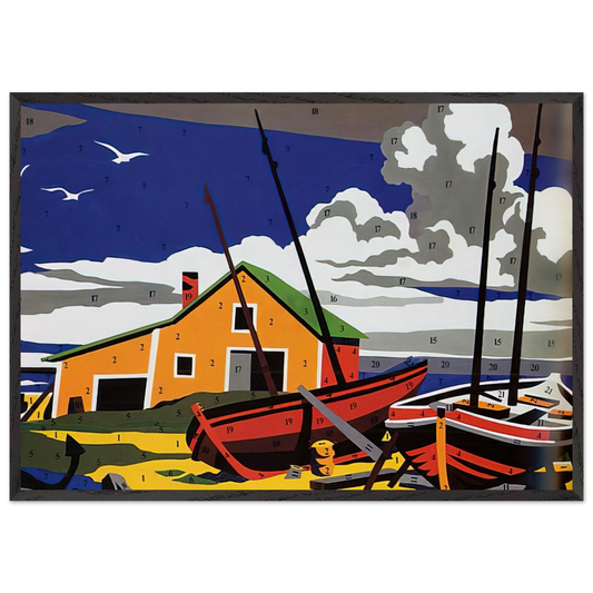 Do It Yourself  Seascape  - Andy Warhol 70x100 cm / 28x40 inches Framed Art Print – Black Wooden Frame