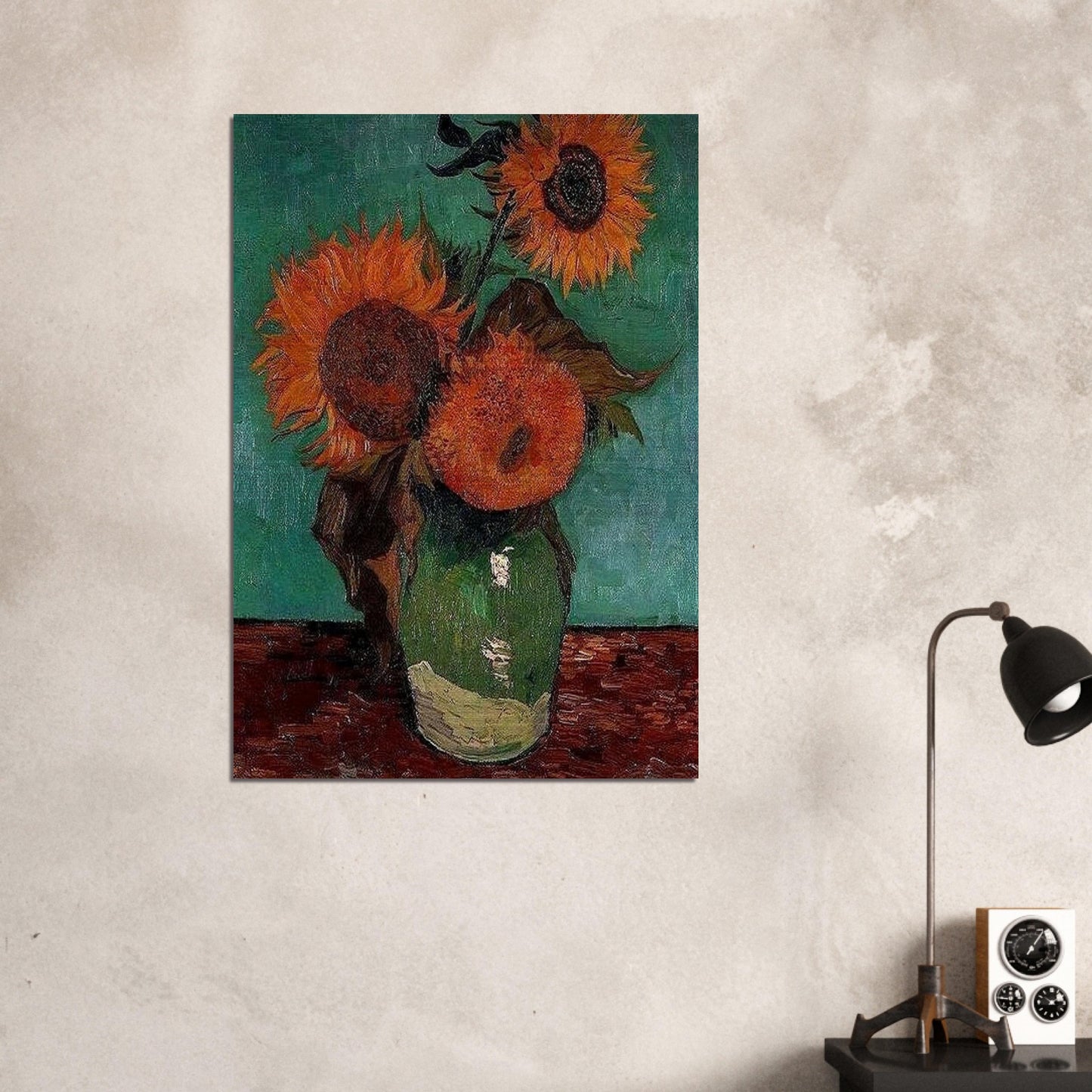 Sunflowers - Vincent van Gogh Brushed Aluminum Print - 70x100 cm / 28x40 inches | Vincent van Gogh Aluminum Print | Vincent van Gogh Prints