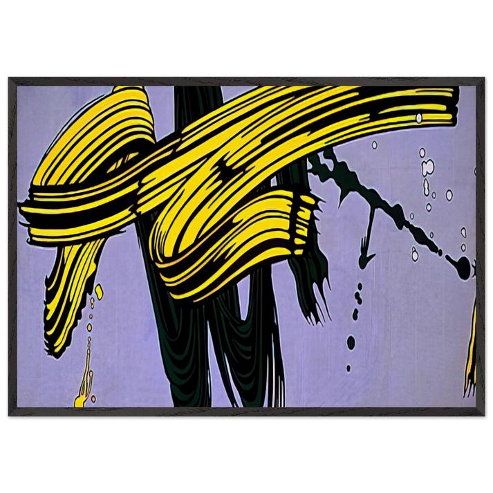 YELLOW AND GREEN BRUSHSTROKES 1966 - Roy Lichtenstein 70x100 cm / 28x40 inches Framed Art Print – Black Wooden Frame