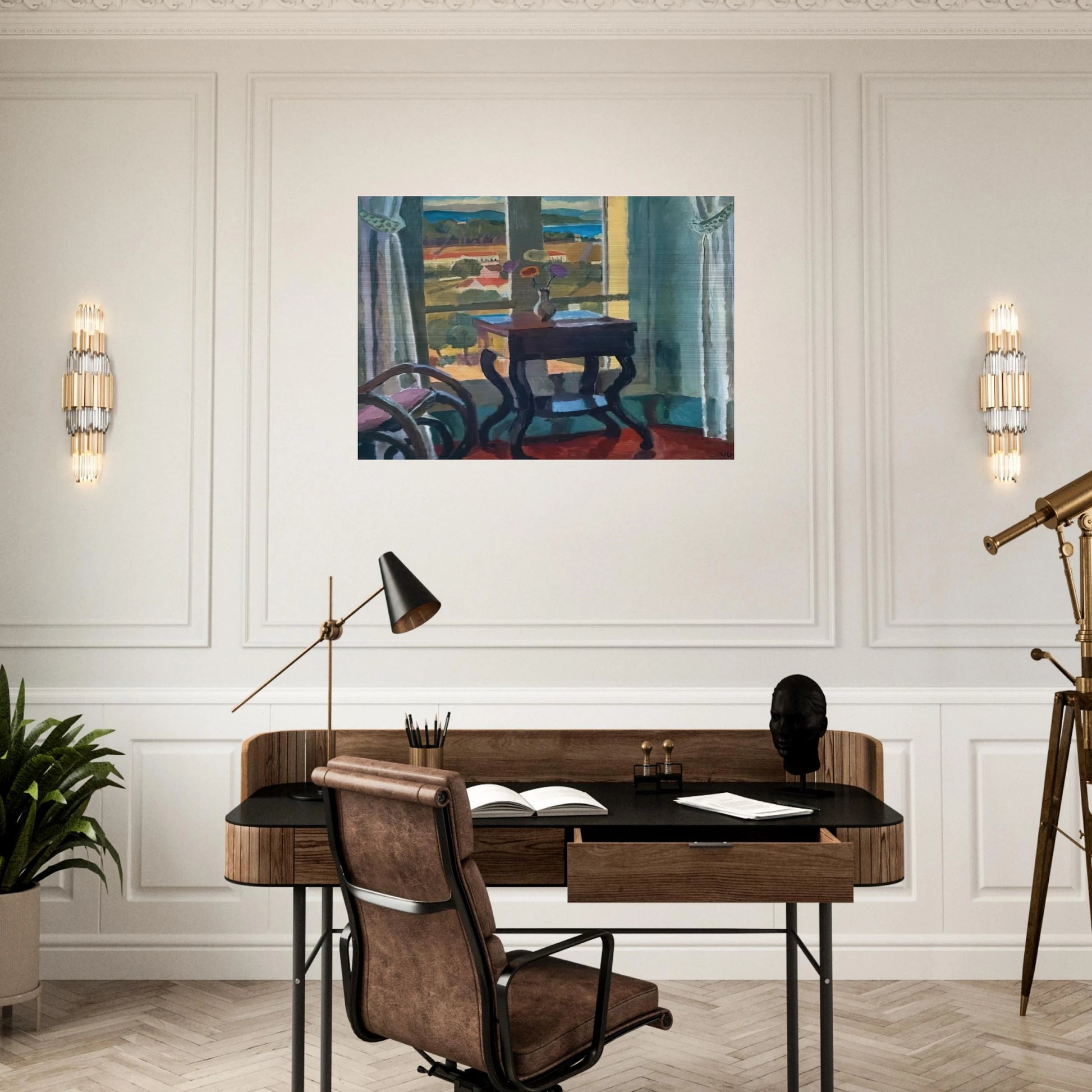 INTERIOR WITH A TABLE 1921 - Vanessa Bell Brushed Aluminum Print - 70x100 cm / 28x40 inches | Vanessa Bell Aluminum Print | Vanessa Bell Prints