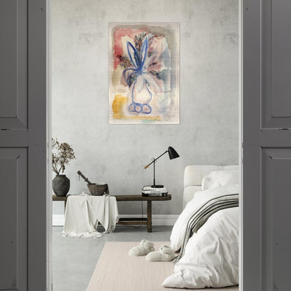 FLOWER VASE 1942 - Rene Portocarrero Brushed Aluminum Print - 70x100 cm / 28x40 inches | Rene Portocarrero Aluminum Print | Rene Portocarrero Prints