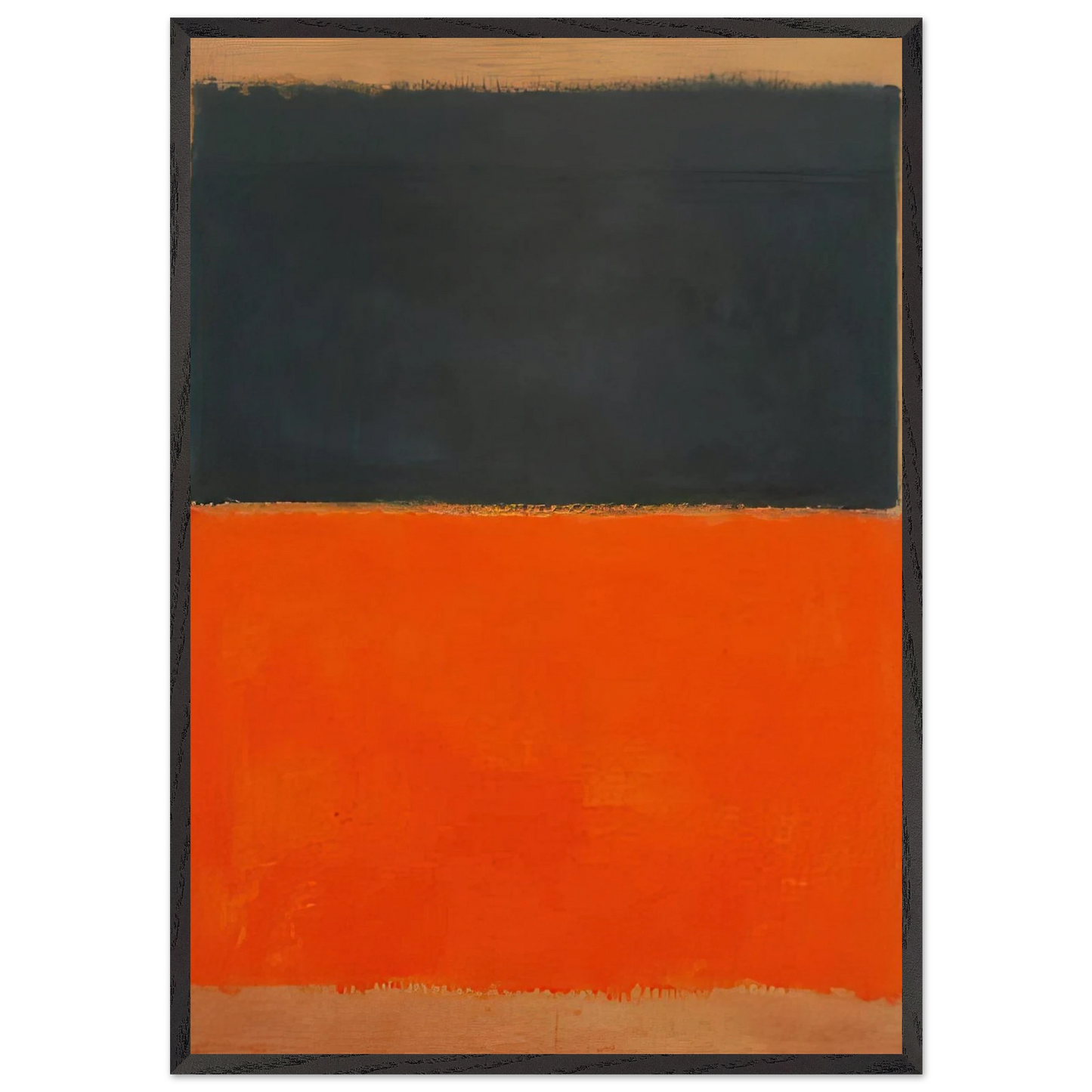 Green and Tangerine on Red - 1956 - Mark Rothko 70x100 cm / 28x40 inches Framed Art Print – Black Wooden Frame