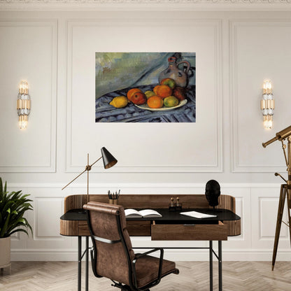 Fruit and Jug on a Table - Paul Cézanne Brushed Aluminum Print - 70x100 cm / 28x40 inches | Paul Cézanne Aluminum Print | Paul Cézanne Prints