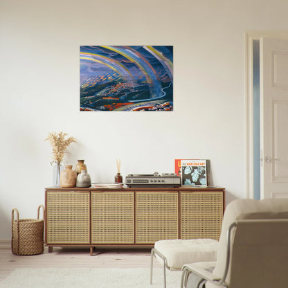 The Miracle of Light While Flying - 1931 - Gerardo Dottori Brushed Aluminum Print - 70x100 cm / 28x40 inches | Gerardo Dottori Aluminum Print | Gerardo Dottori Prints