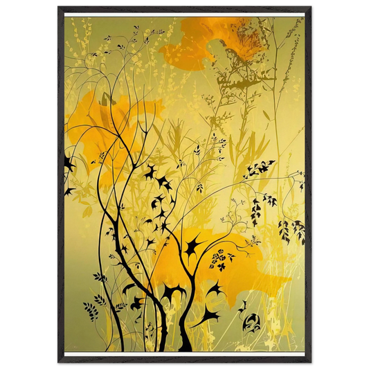 Wild Flowers - Eyvind Earle 70x100 cm / 28x40 inches Framed Art Print – Black Wooden Frame