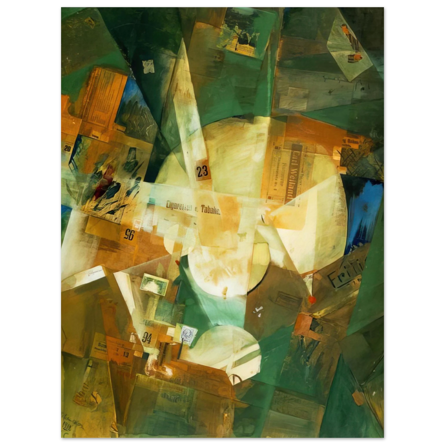 Kurt Schwitters - PICTURE WITH LIGHT CENTER 1919  75x100 cm / 30x40inches Fine Art Poster