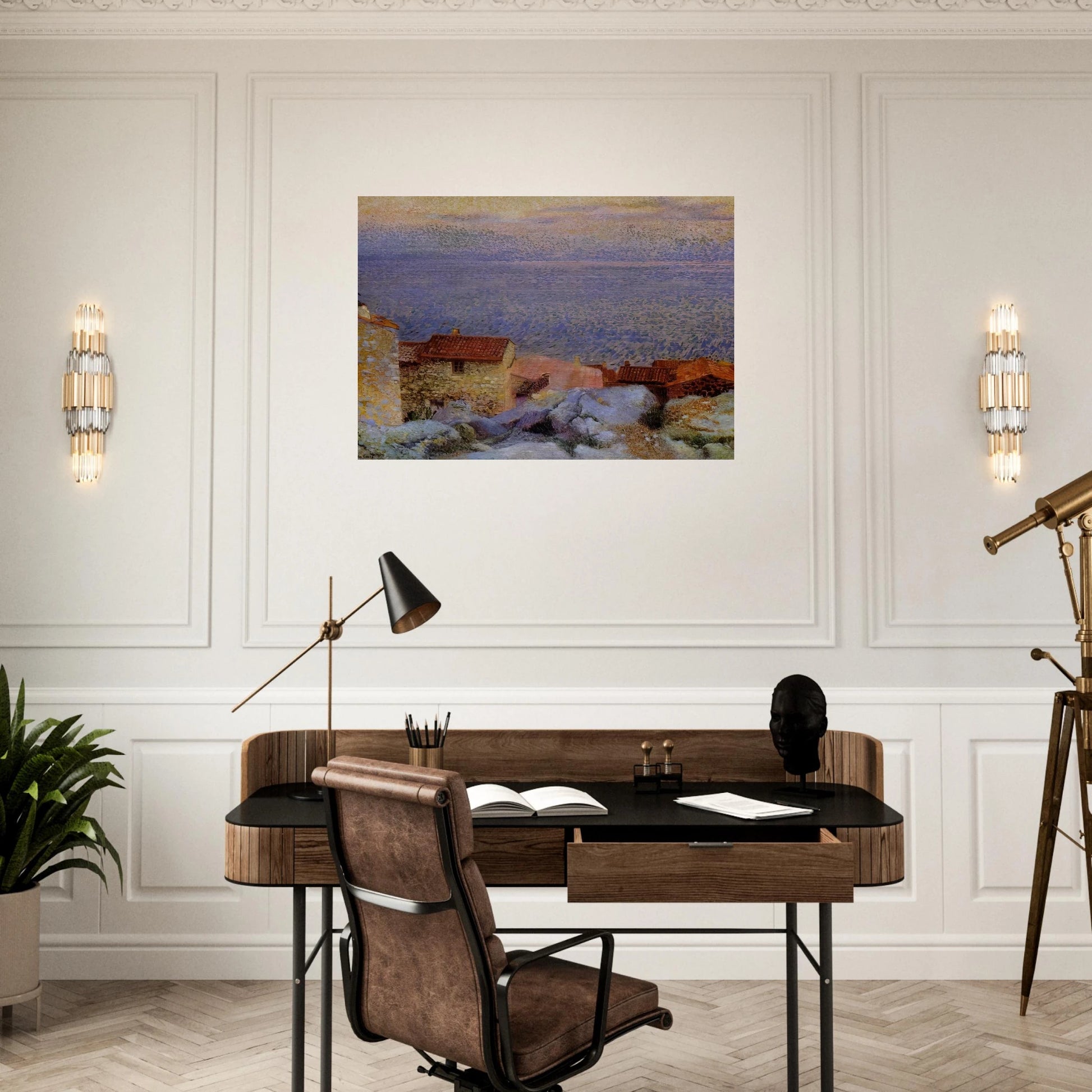 Coastal Landscape - Henri-Edmond Cross Brushed Aluminum Print - 70x100 cm / 28x40 inches | Henri-Edmond Cross Aluminum Print | Henri-Edmond Cross Prints
