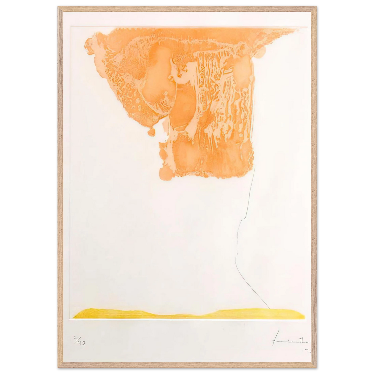 Helen Frankenthaler - Pranzo Italiano - 1973 Wall art - 60x80 cm / 24x32 inches - Premium Wooden Framed Poster With Fine Art Paper-canvas - White frame