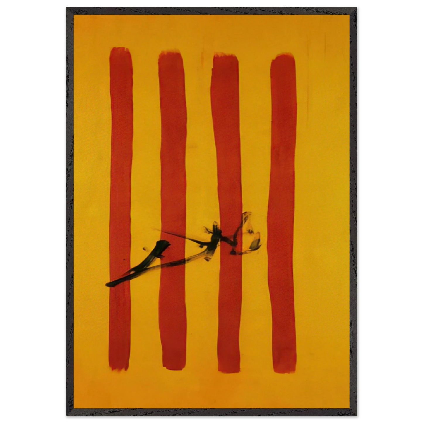 THE DALINIAN SENYERA CATALONIAN NATIONAL FLAG - Salvador Dali 70x100 cm / 28x40 inches Framed Art Print – Black Wooden Frame