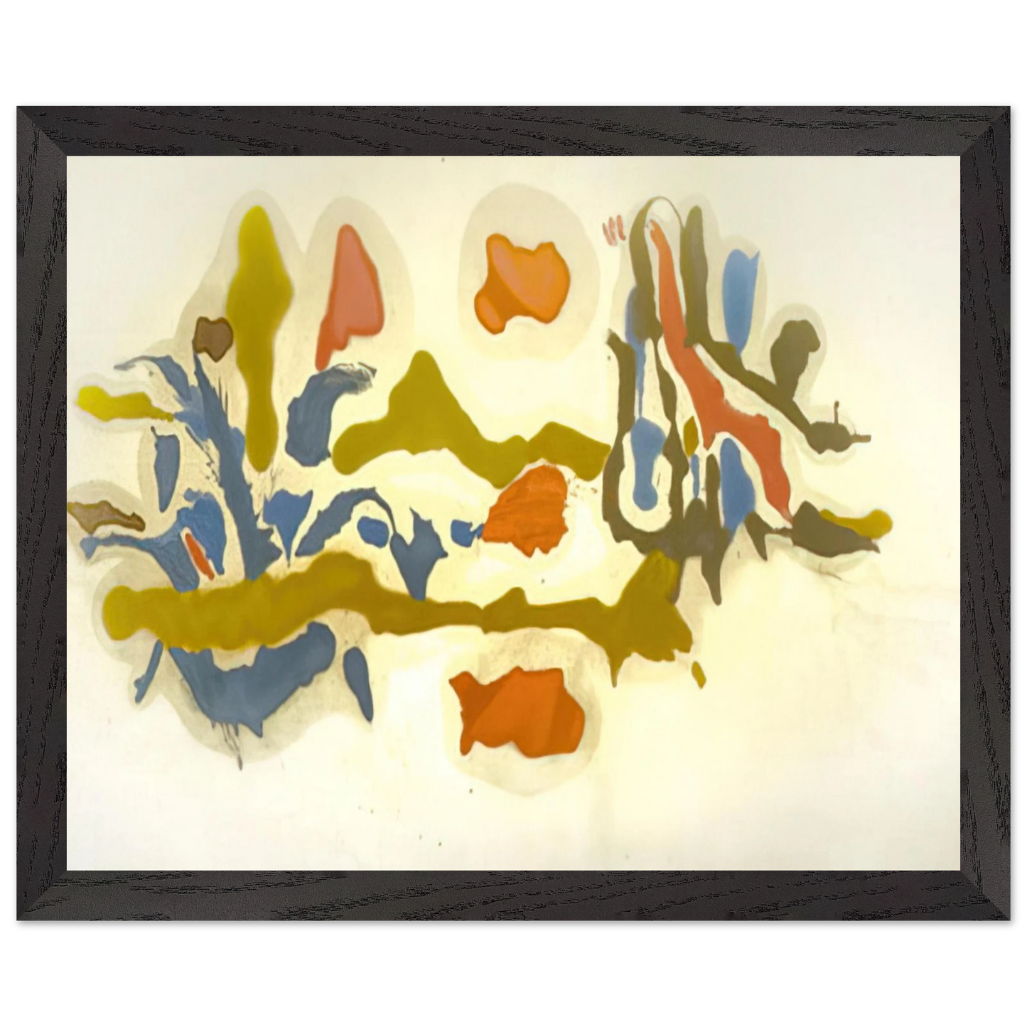 Helen Frankenthaler - Seascape with Dunes - 1962 Wall art - 21x29.7 cm / 8x12" - Premium Wooden Framed Poster With Fine Art Paper-canvas - Wood frame