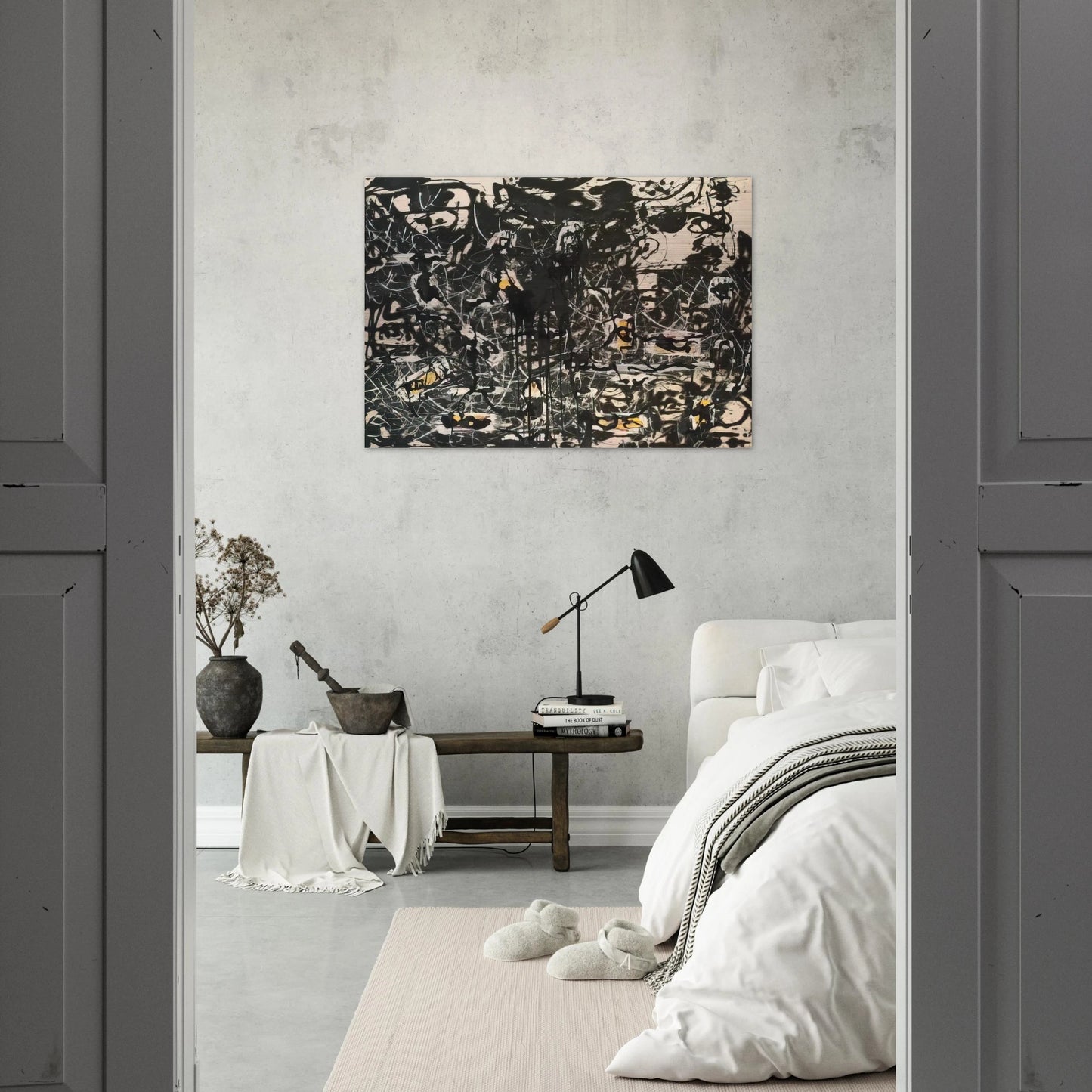 YELLOW ISLANDS - Jackson Pollock Brushed Aluminum Print - 70x100 cm / 28x40 inches | Jackson Pollock Aluminum Print | Jackson Pollock Prints
