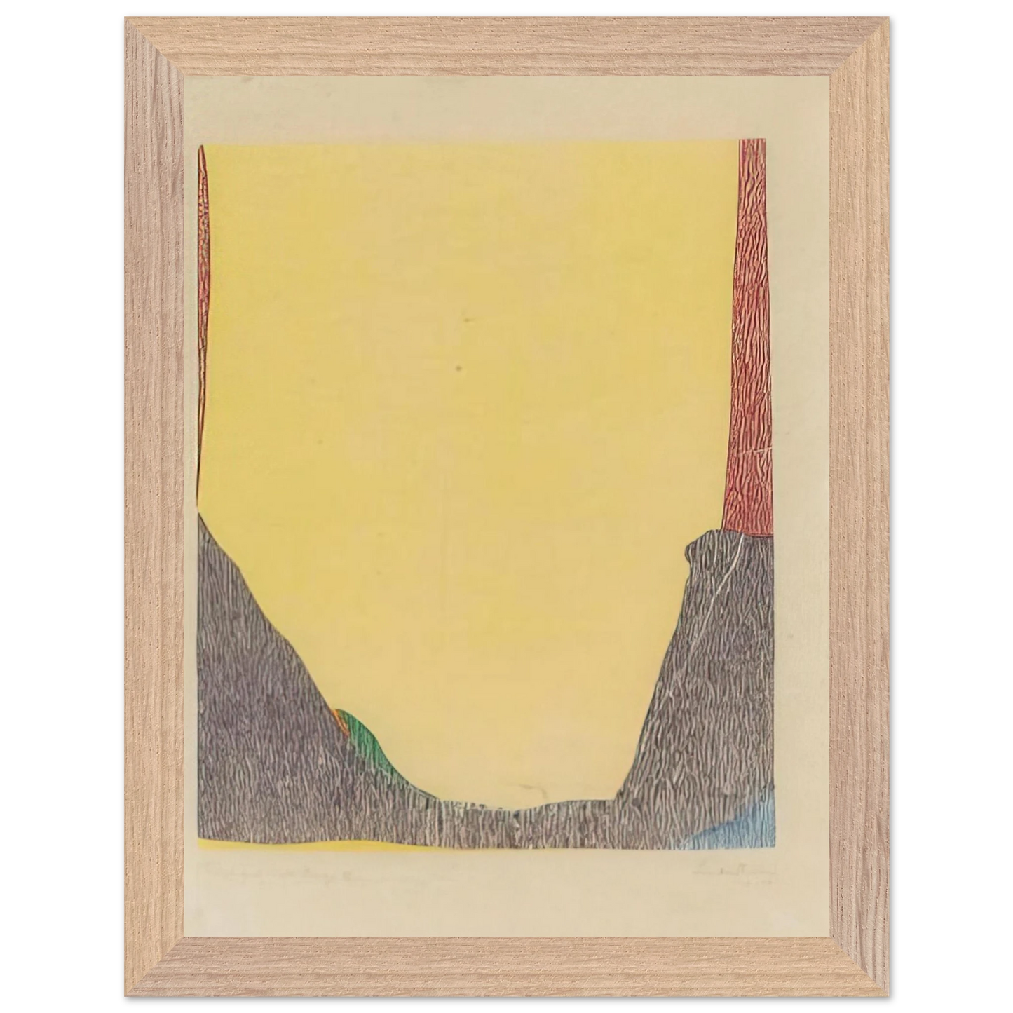 Helen Frankenthaler - East and Beyond - 1973 Wall art - 28x43  cm / XL (11x17 inches) - Premium Wooden Framed Poster With Fine Art Paper-canvas - Black frame