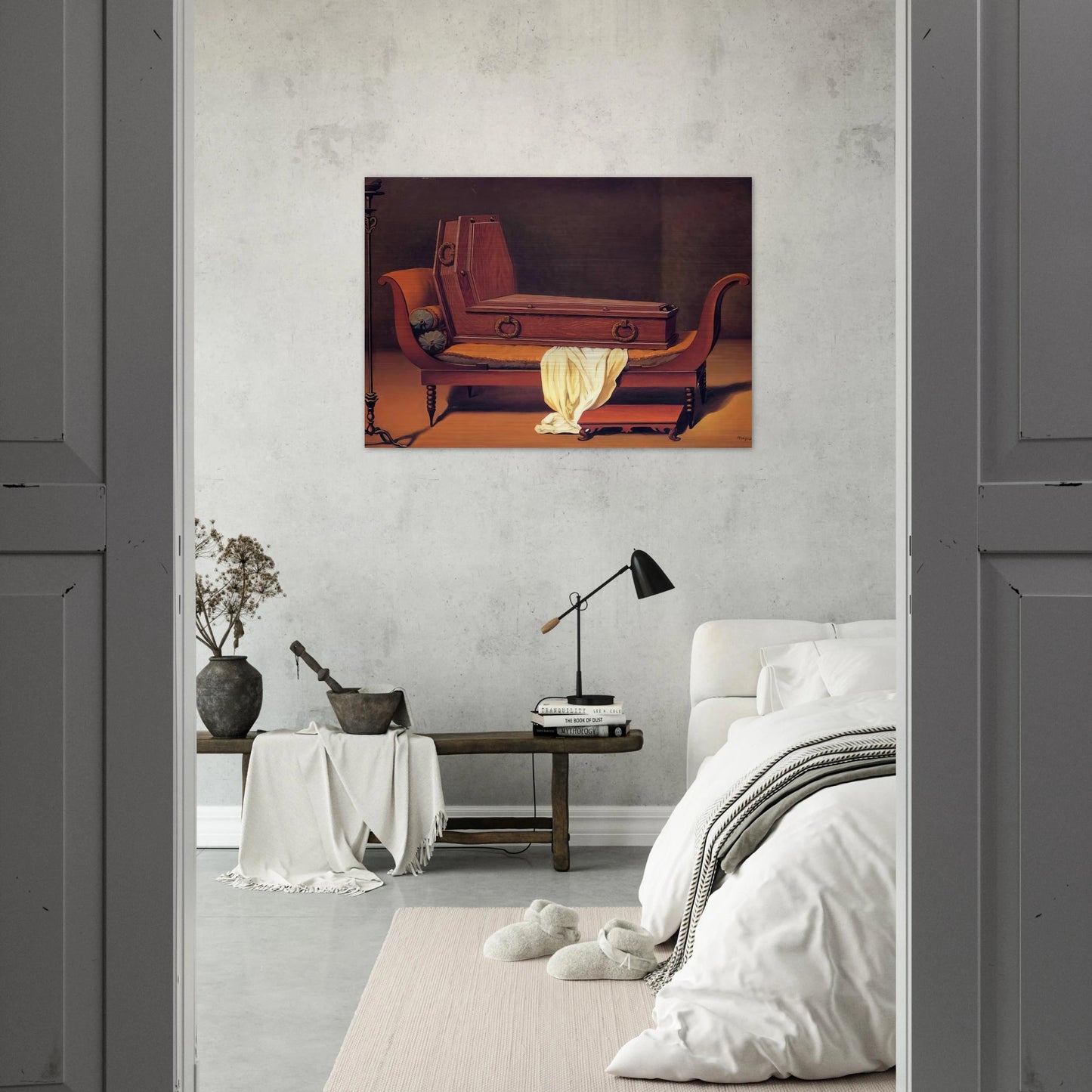 PERSPECTIVE MADAME RECAMIER BY DAVID 1949 - Rene Magritte Brushed Aluminum Print - 70x100 cm / 28x40 inches | Rene Magritte Aluminum Print | Rene Magritte Prints