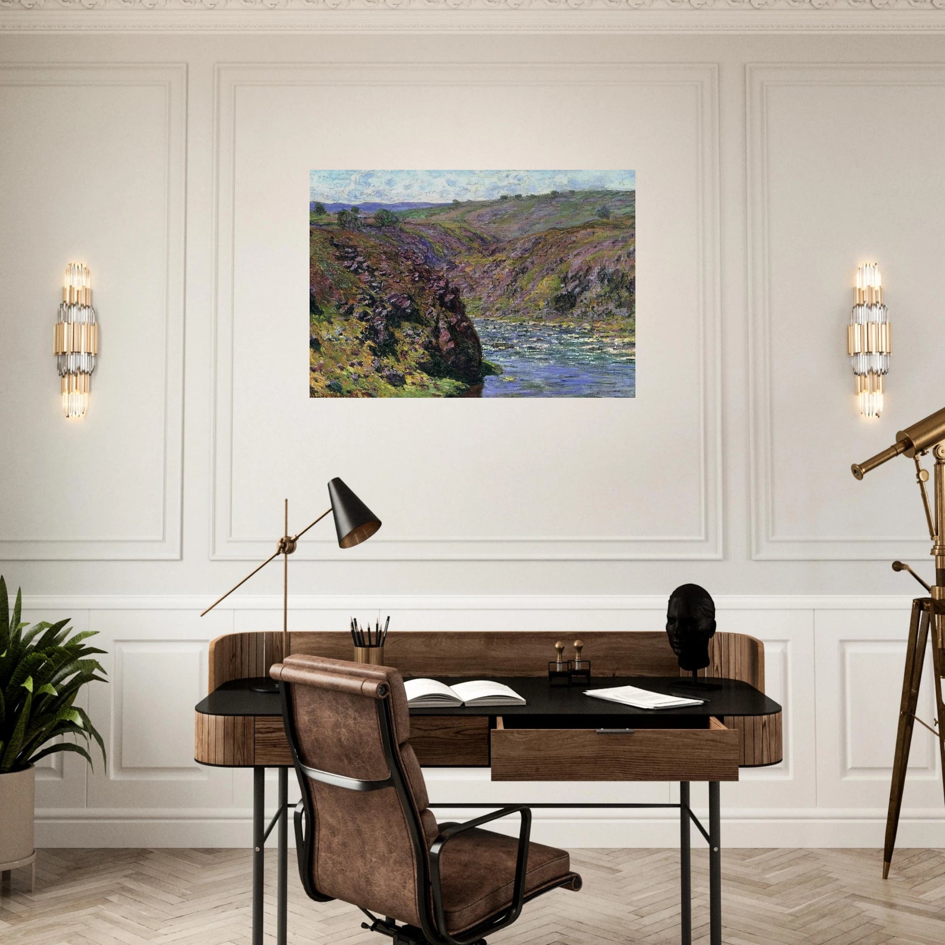 Valley of the Creuse, Sunlight Effect - claude monet Brushed Aluminum Print - 70x100 cm / 28x40 inches | claude monet Aluminum Print | claude monet Prints
