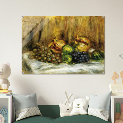 Still Life with Grapes - Pierre-Auguste Renoir Acrylic Print - 70x100 cm / 28x40″ inches