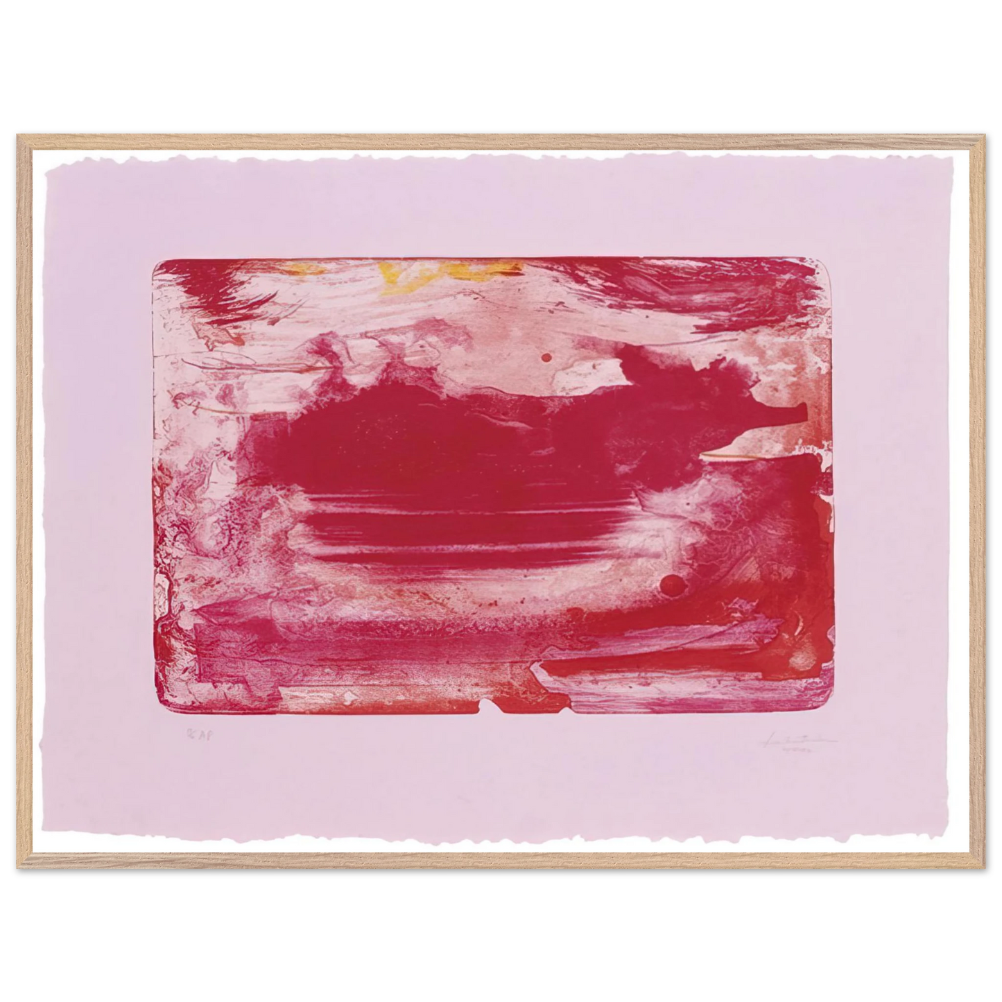 Helen Frankenthaler - The Red Sea - 1982 Wall art - A1 (59.4 x 84.1  cm) - Premium Wooden Framed Poster With Fine Art Paper-canvas - Black frame