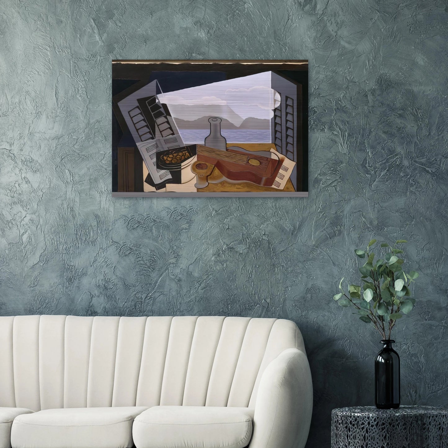 THE OPEN WINDOW 1921 - Juan Gris Brushed Aluminum Print - 70x100 cm / 28x40 inches | Juan Gris Aluminum Print | Juan Gris Prints