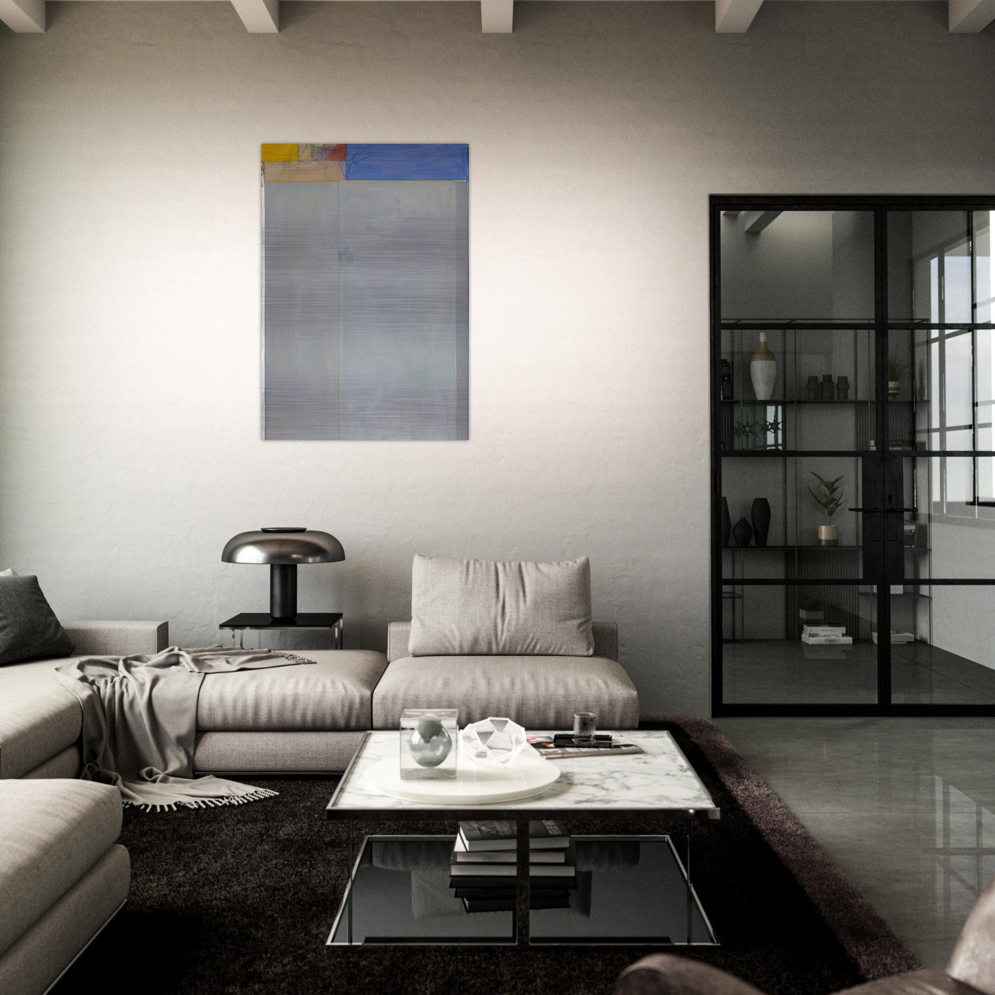 Ocean Park #49 - Richard Diebenkorn Brushed Aluminum Print - 70x100 cm / 28x40 inches | Richard Diebenkorn Aluminum Print | Richard Diebenkorn Prints