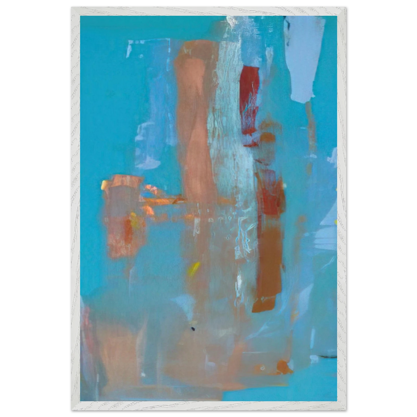 Helen Frankenthaler - In on Blue - 1976 Wall art - 30x45 cm / 12x18 inches - Premium Wooden Framed Poster With Fine Art Paper-canvas - White frame