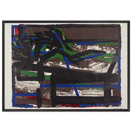 RECLINING FIGURE II - Frank Auerbach 70x100 cm / 28x40 inches Framed Art Print – Black Wooden Frame