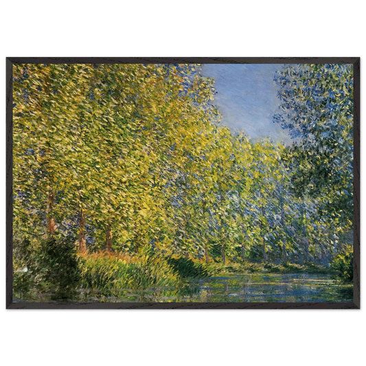 Bend in the River Epte - claude monet 70x100 cm / 28x40 inches Framed Art Print – Black Wooden Frame